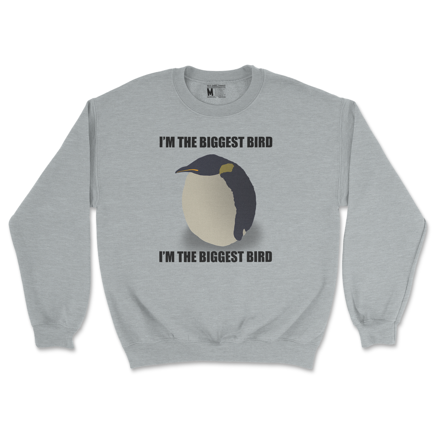 Gildan SoftStyle Crew Neck I Am The Biggets Bird in Sports Grey