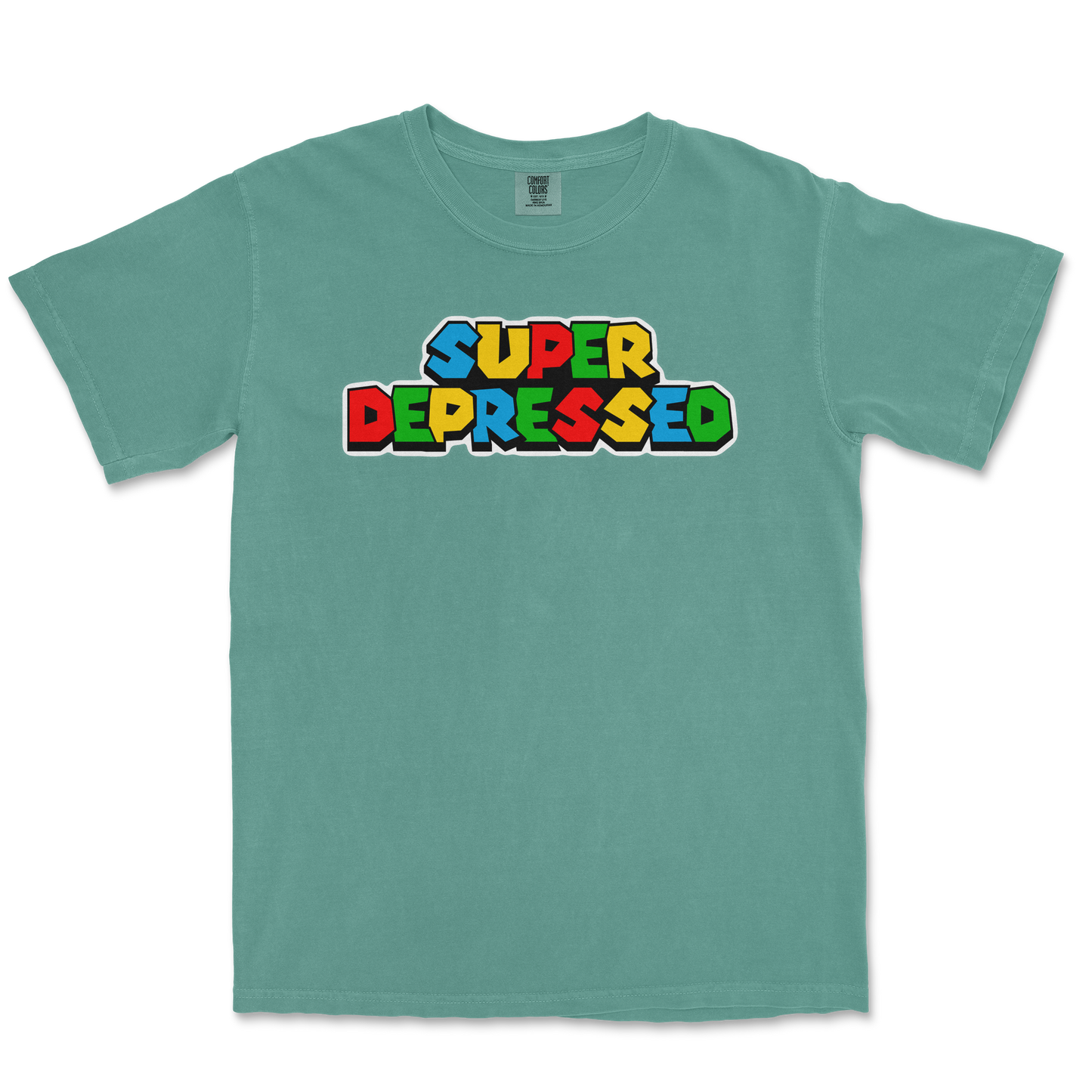 Comfort Colors T-Shirt Super Depressed in Light Green