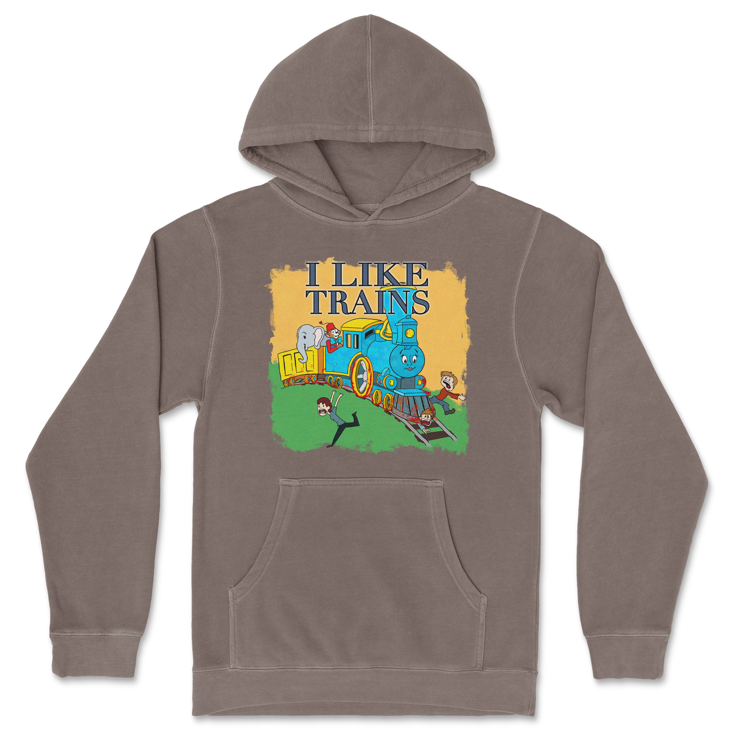 Independent Clothing Co. Hoodie I Like Trains in Clay