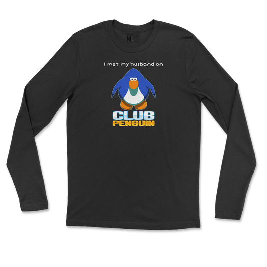 Gildan SoftStyle Long Sleeve Club Penguin Husband  in Black