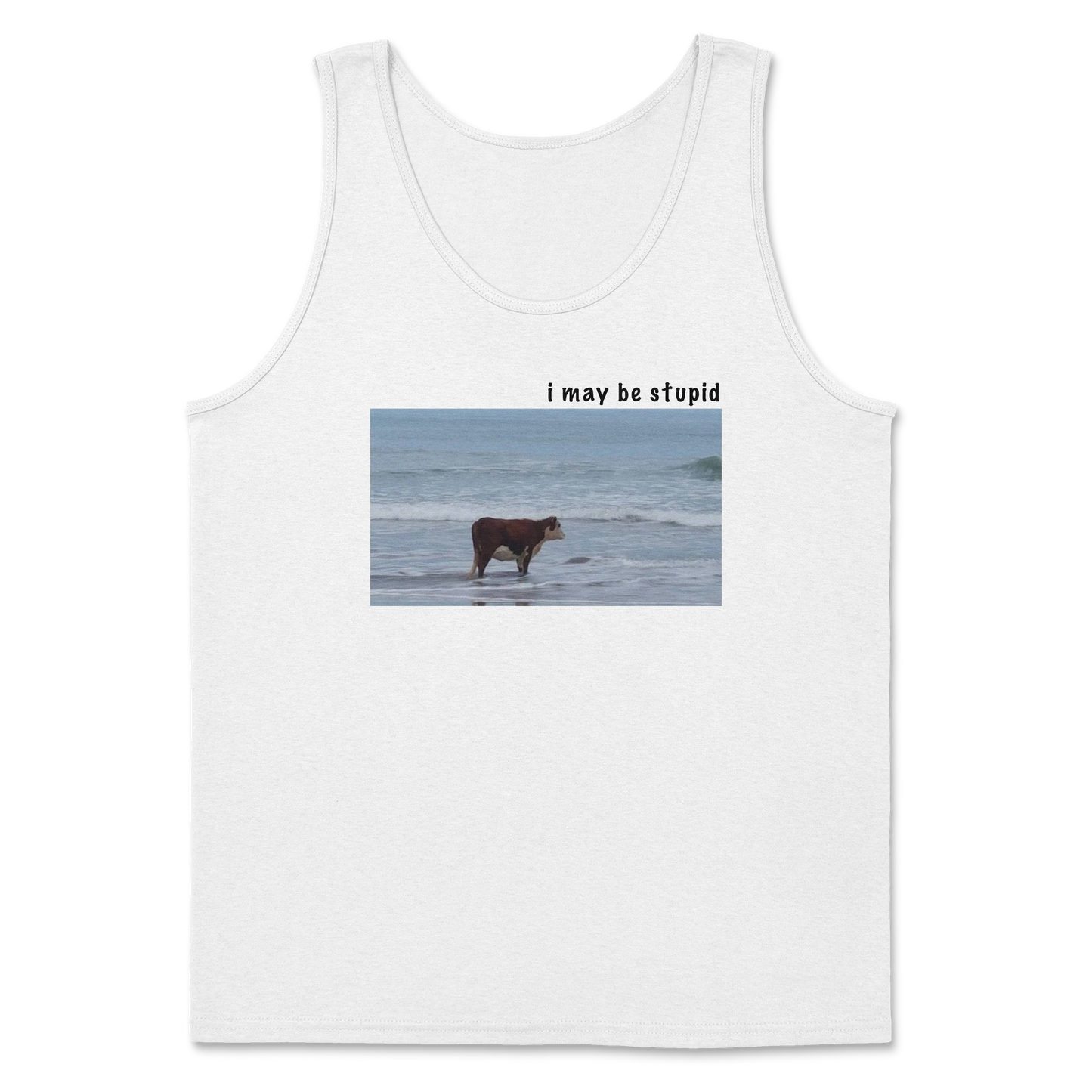 Heavy Blend Tank Top Stupid in White