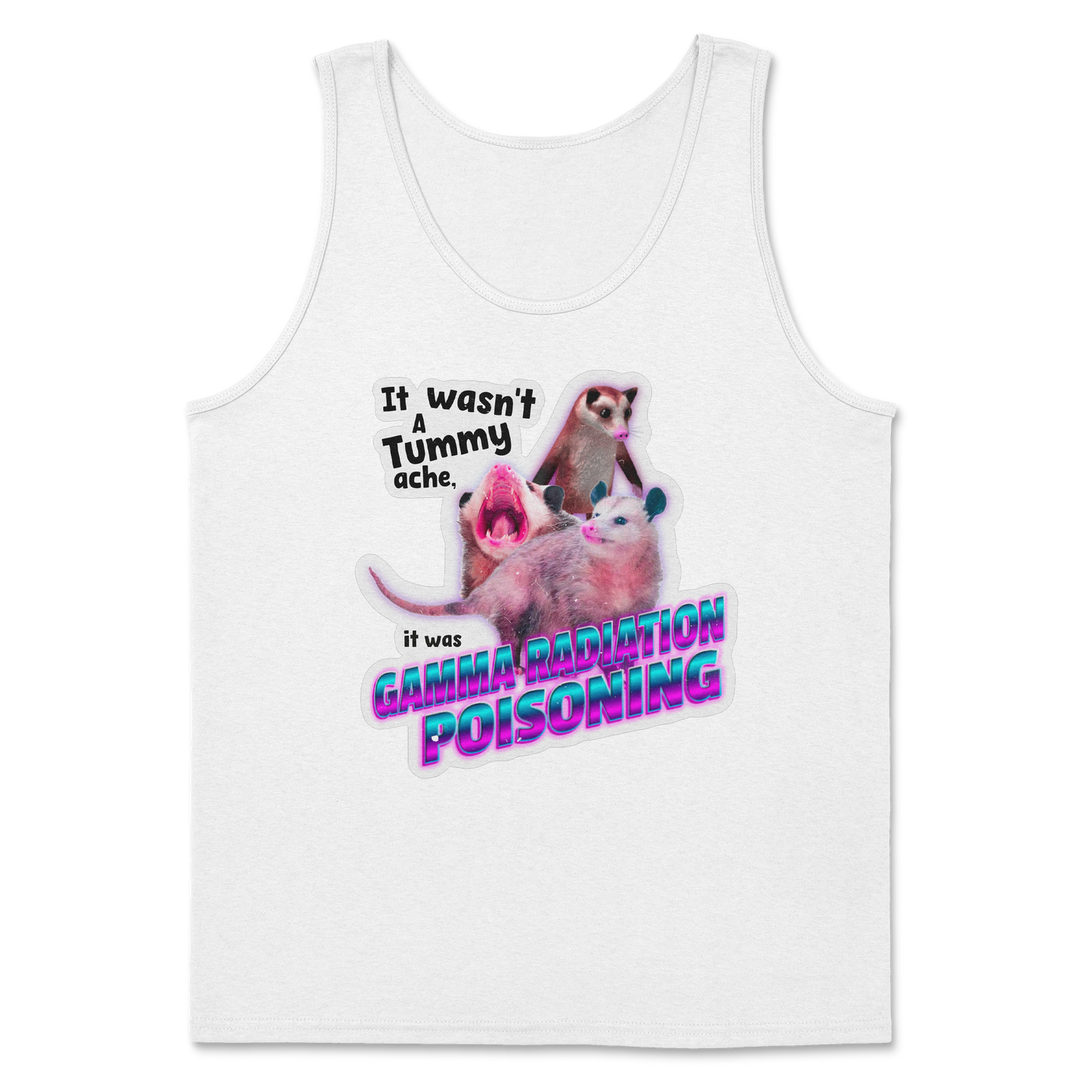The Nice Shirt Tank Top Possum Radiation in White