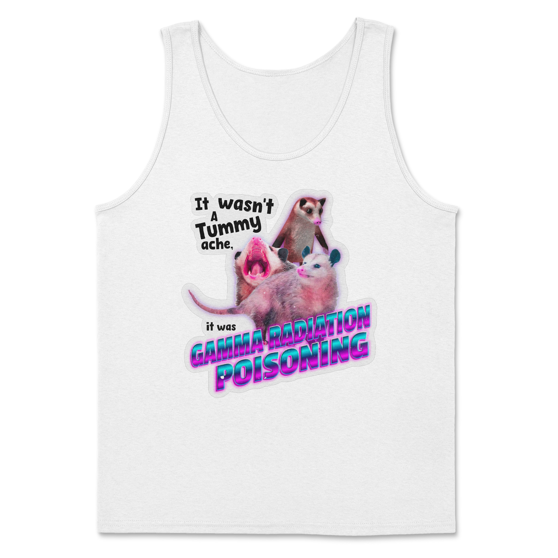 The Nice Shirt Tank Top Possum Radiation  in White