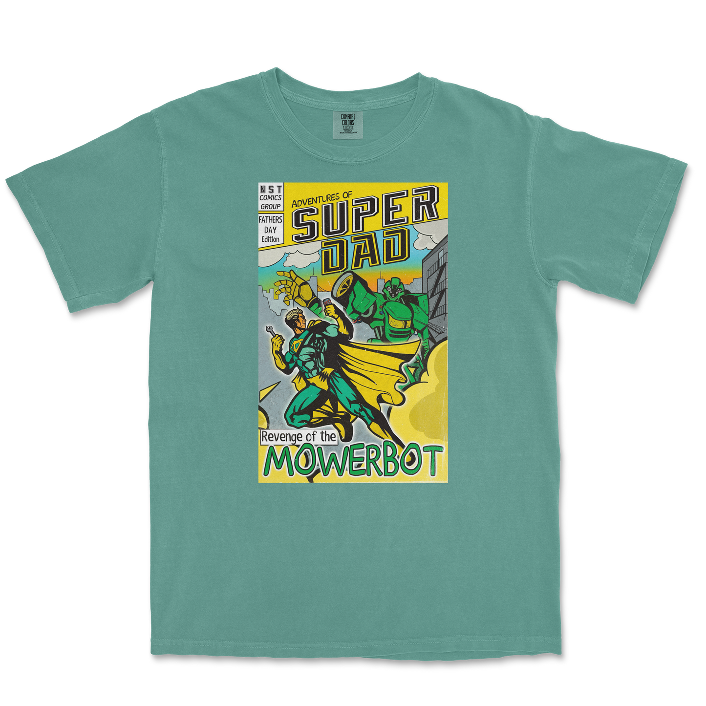 Comfort Colors T-Shirt Super Dad in Light-Green
