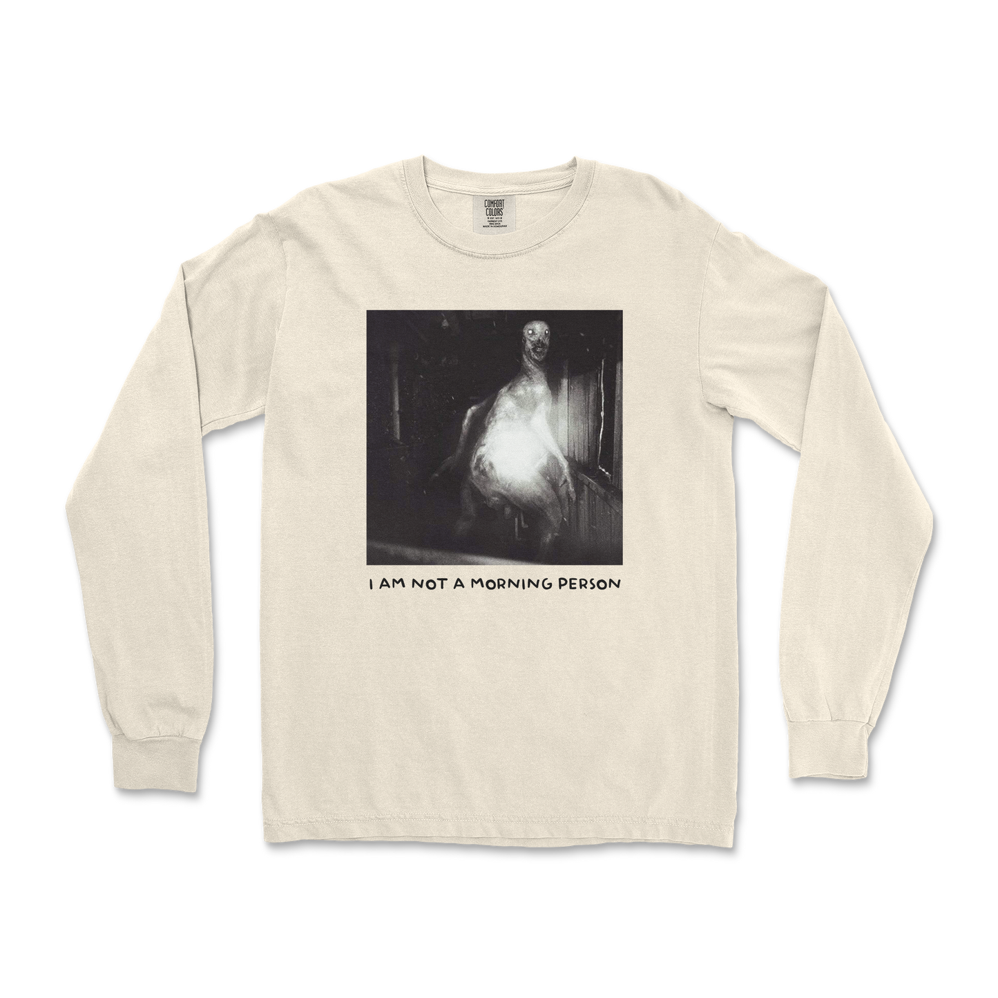 Comfort Colors Long Sleeve Not A Morning Person in Ivory