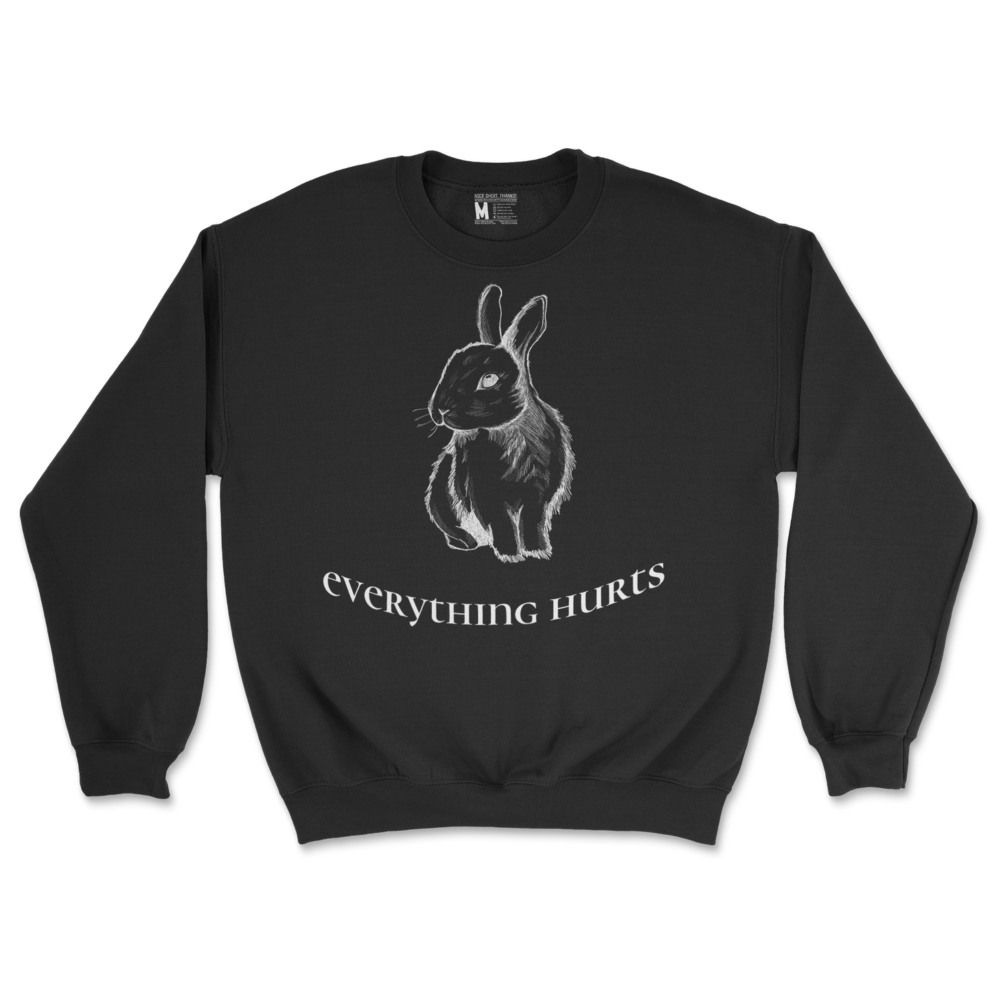 Gildan SoftStyle Crew Neck Everything Hurts in Black