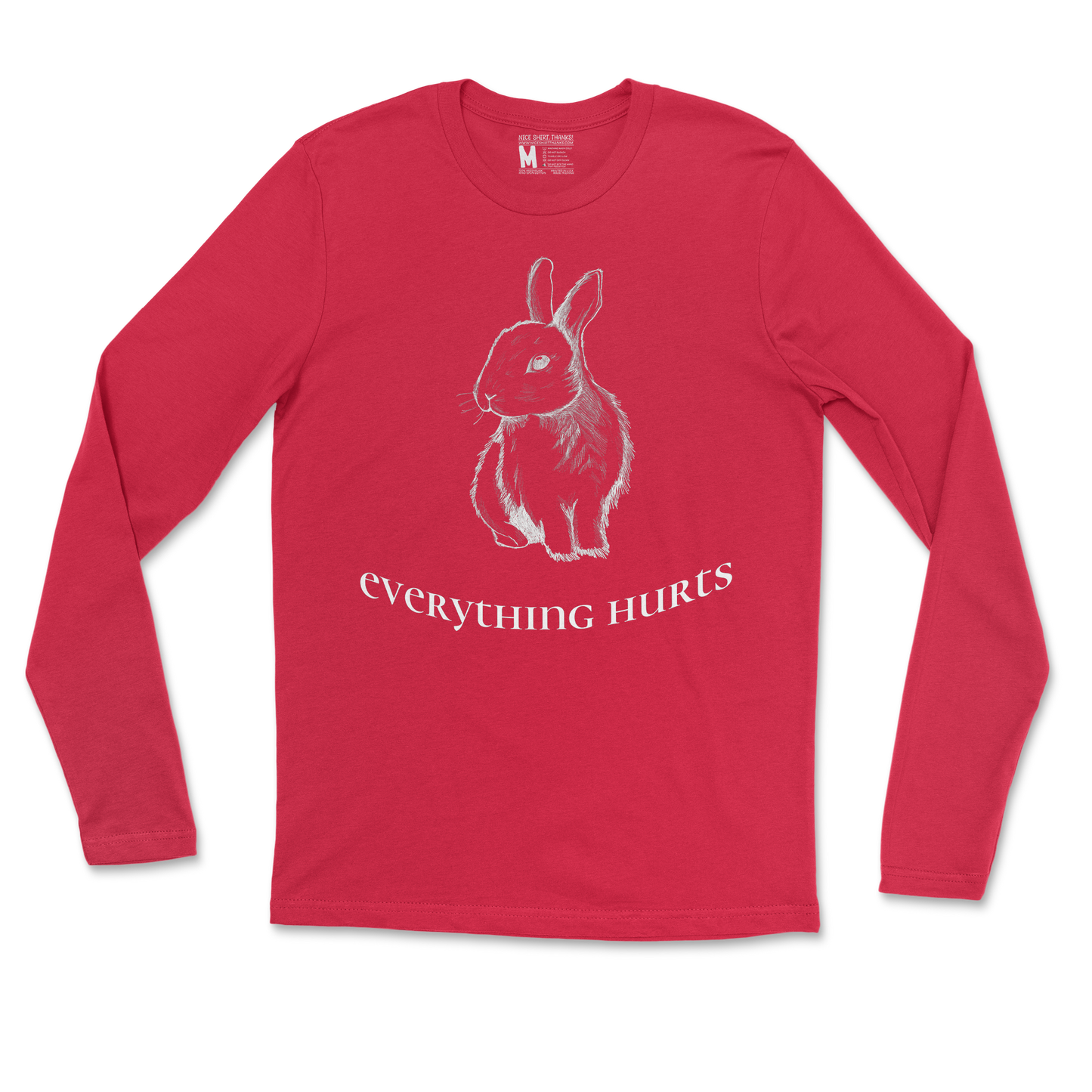 Gildan SoftStyle Long Sleeve Everything Hurts in Red