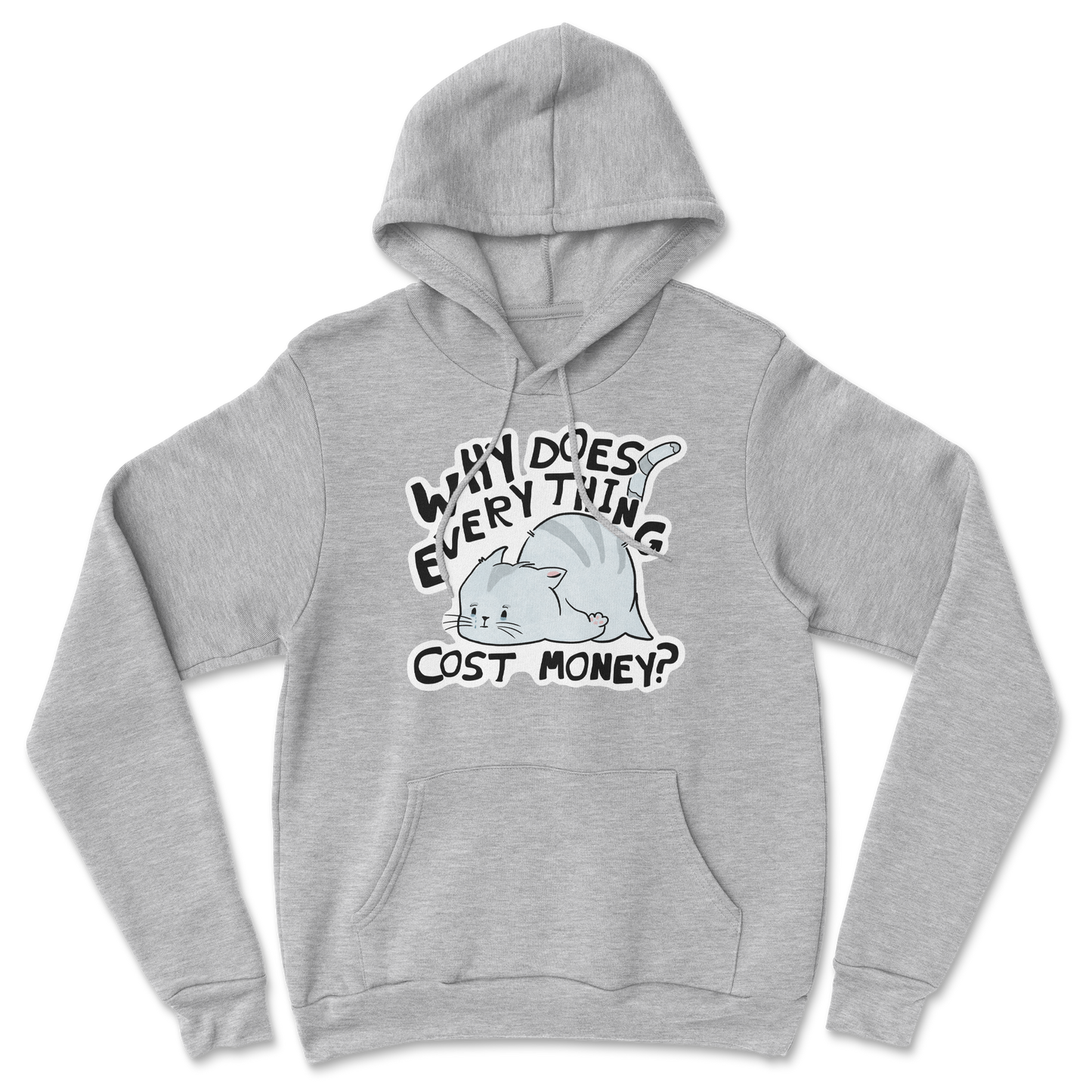 Heavy Blend Hoodie Broke Cat in Grey Heather