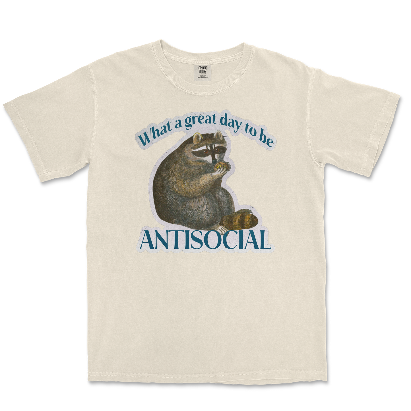 Comfort Colors T-Shirt Antisocial in Ivory
