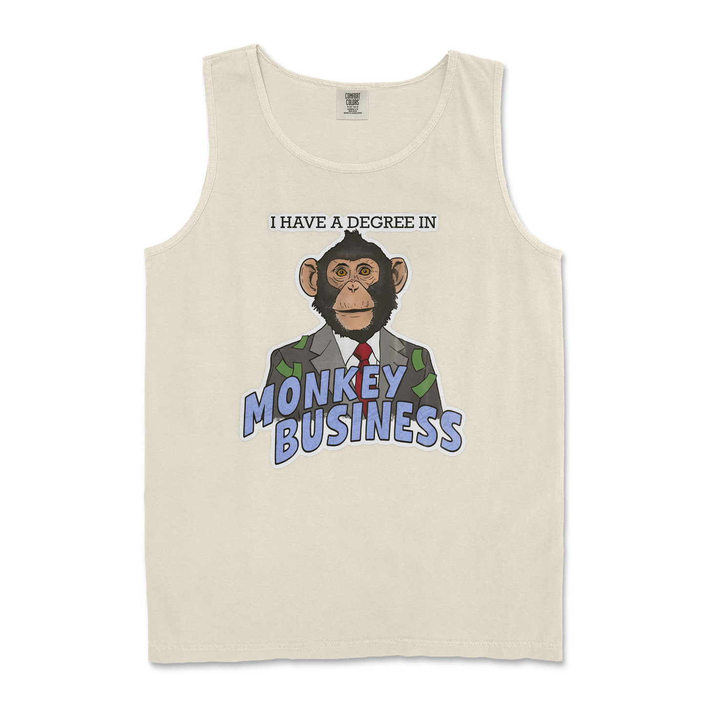 Comfort Colors Tank Top Monkey Business in Ivory
