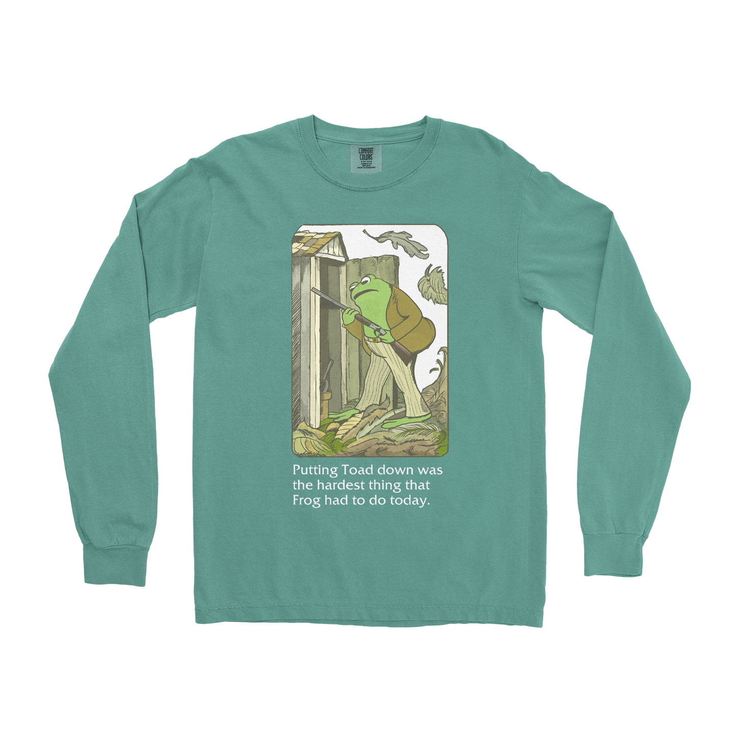 Comfort Colors Long Sleeve Frog and Toad in Light-Green