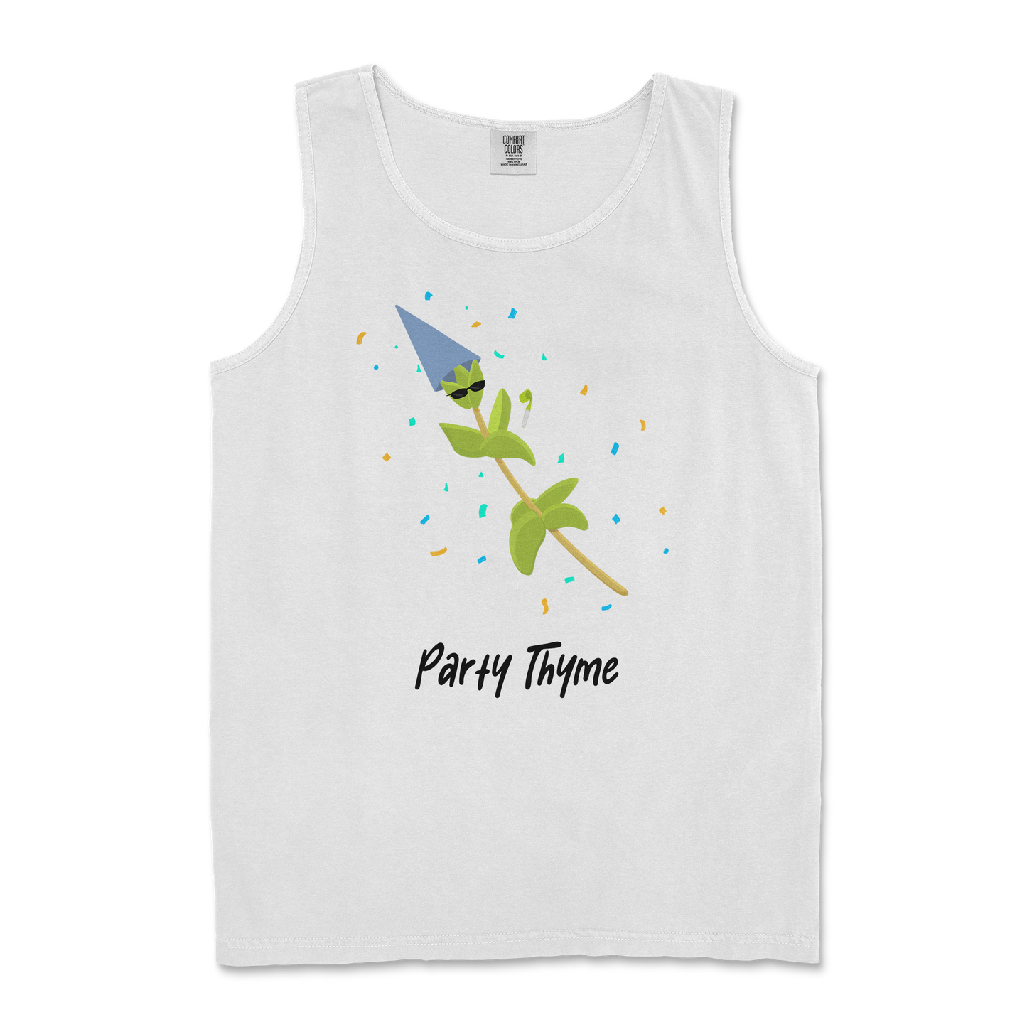Comfort Colors Tank Top Party Thyme in White