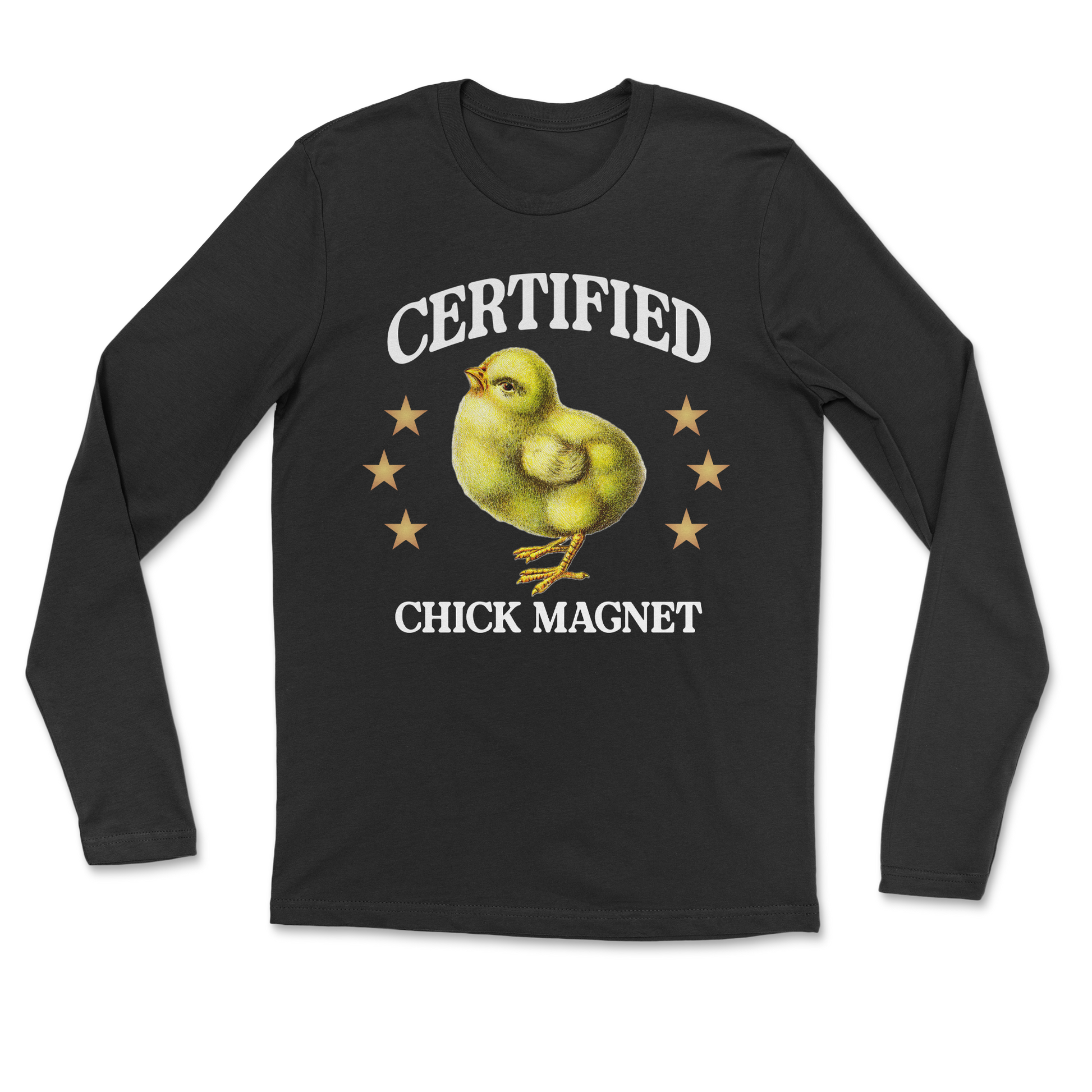 Heavy Blend Long Sleeve Chick Magnet in Black