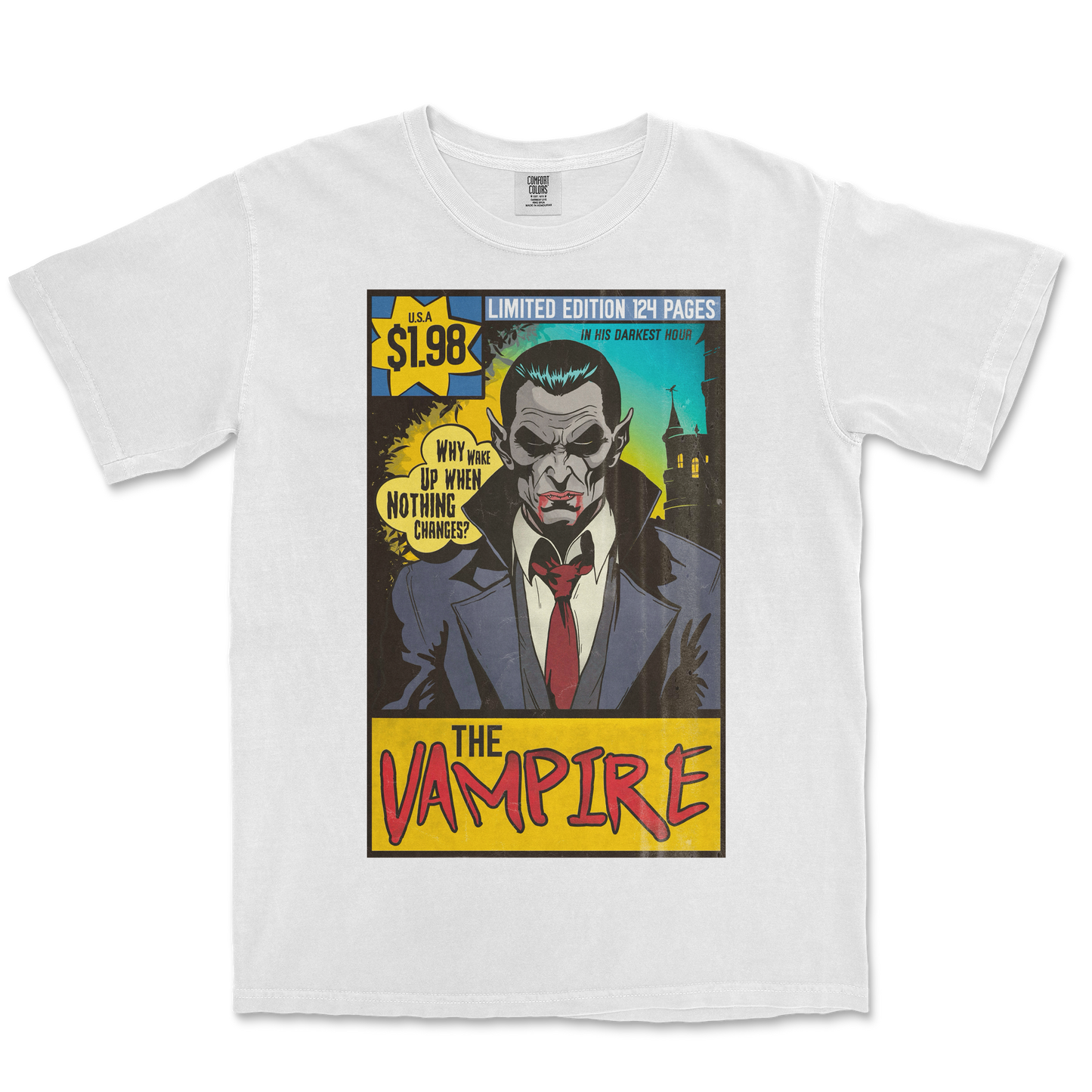 Comfort Colors T-Shirt Sad Vampire in White