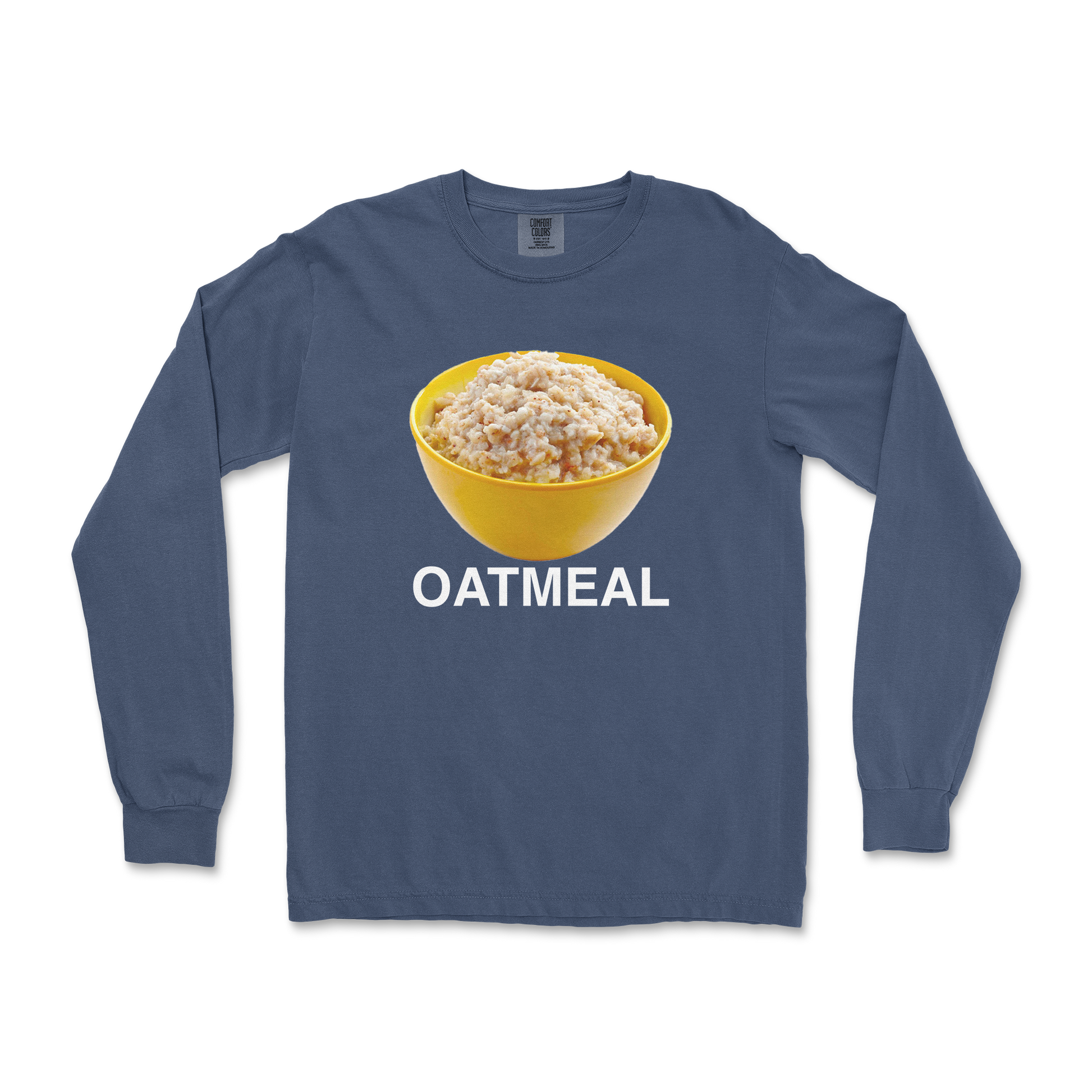 Comfort Colors Long Sleeve Oatmeal in Midnight