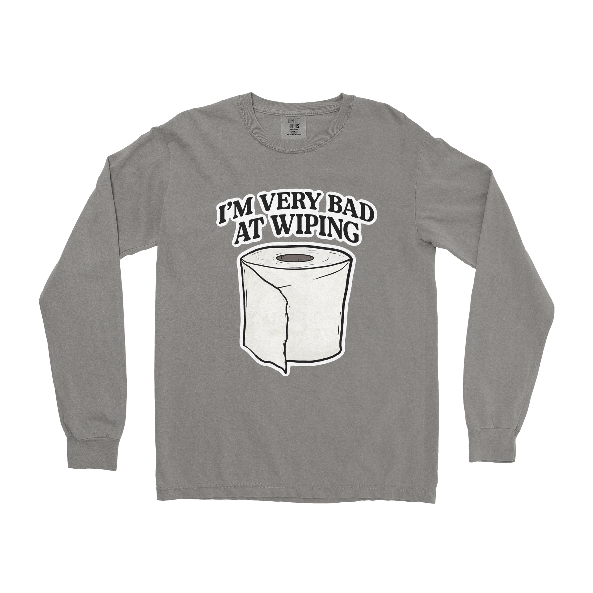 Comfort Colors Long Sleeve Bad Wiper in Grey
