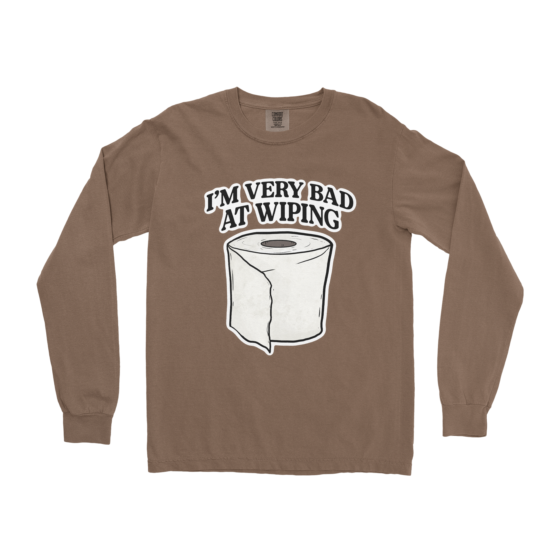 Comfort Colors Long Sleeve Bad Wiper in Espresso