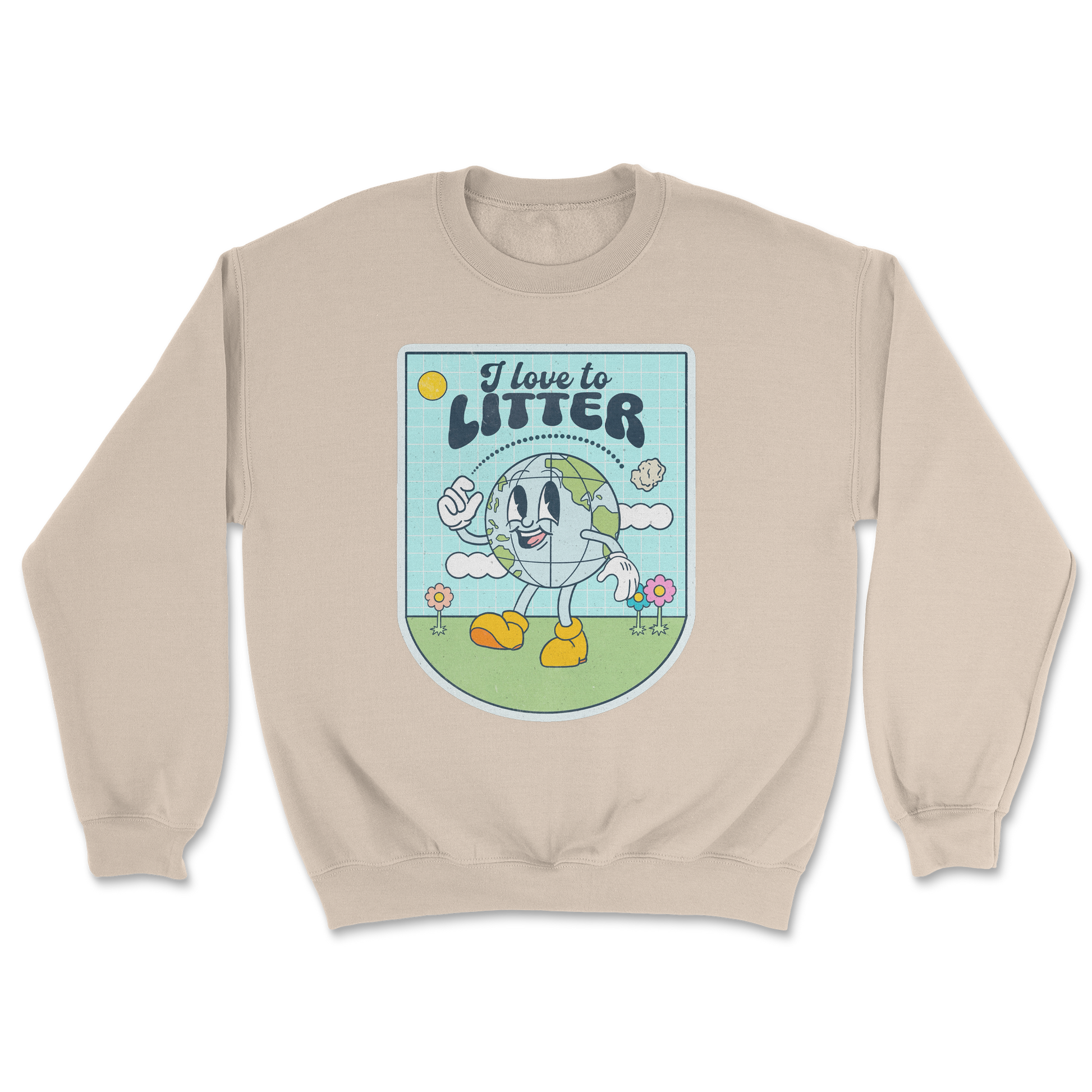 Heavy Blend Crew Neck Earth Day in Sand