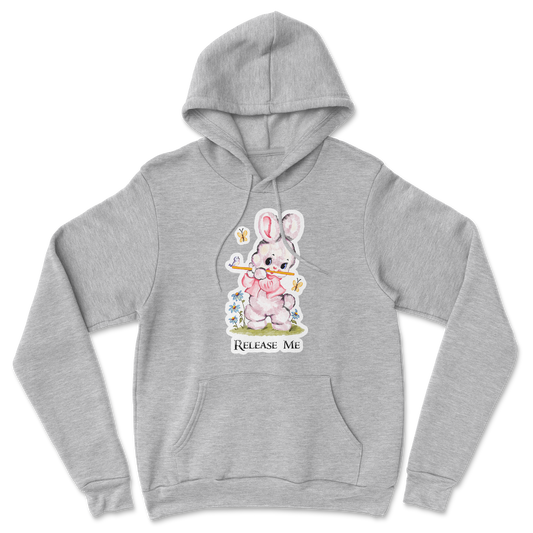 Heavy Blend Hoodie Cute Bunny in Grey Heather