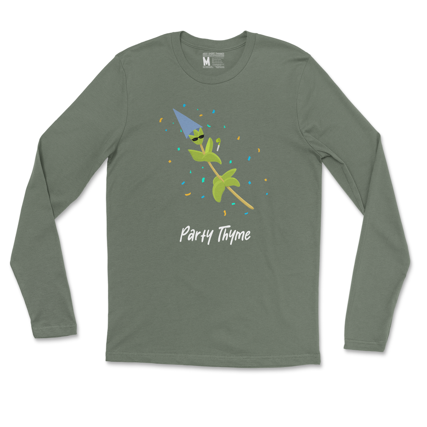 Gildan SoftStyle Long Sleeve Party Thyme in Military Green