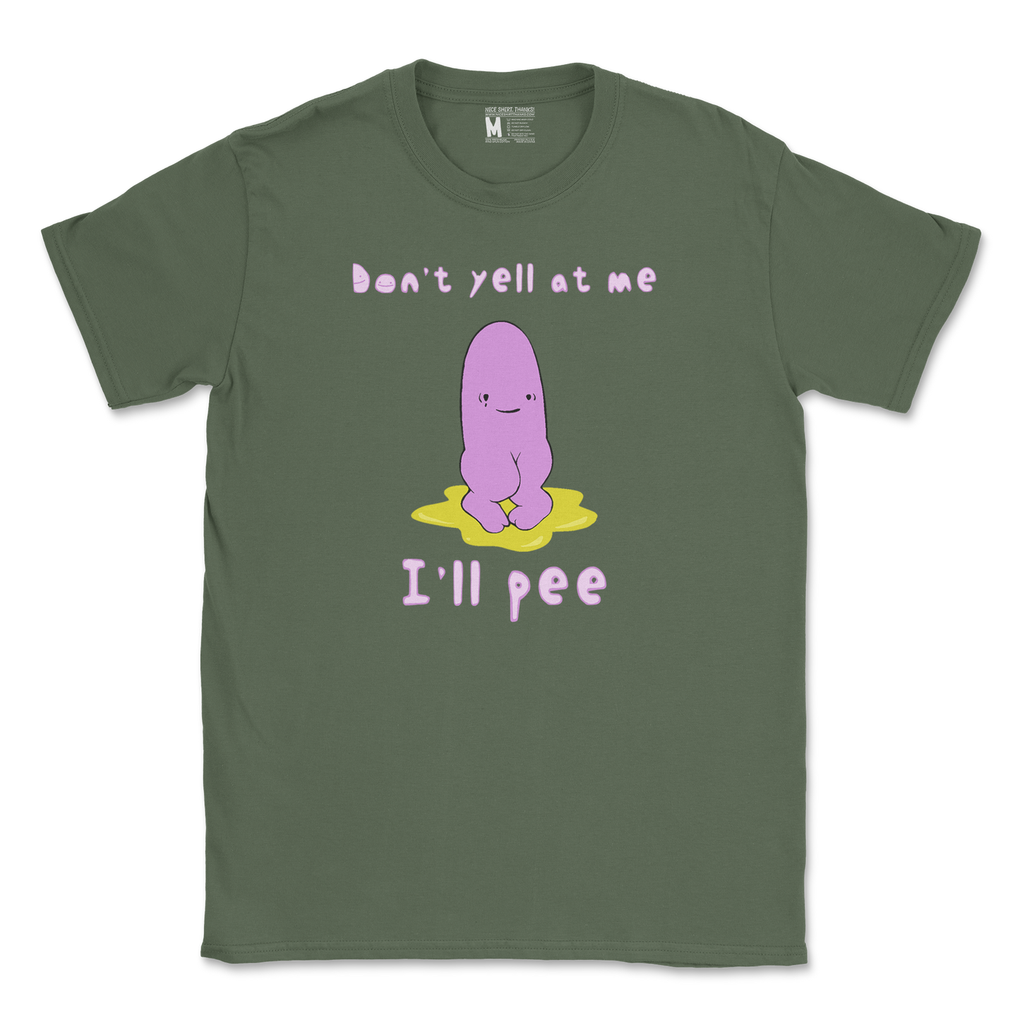 Gildan SoftStyle T-Shirt Dont Yell 2 in Military Green