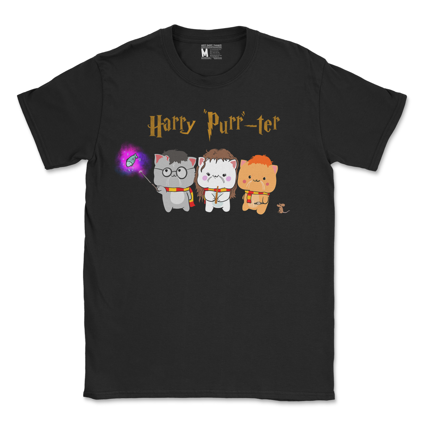 Gildan SoftStyle T-Shirt Harry Purrter in Black