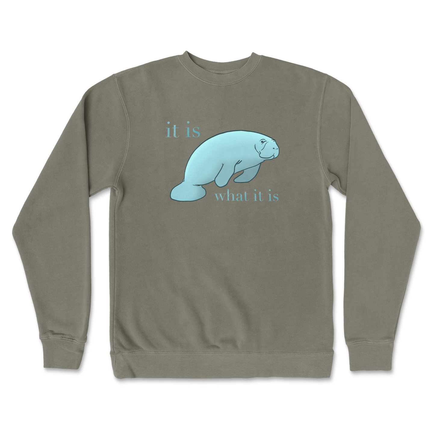 Independent Clothing Co. Crew Neck Manatee in Army