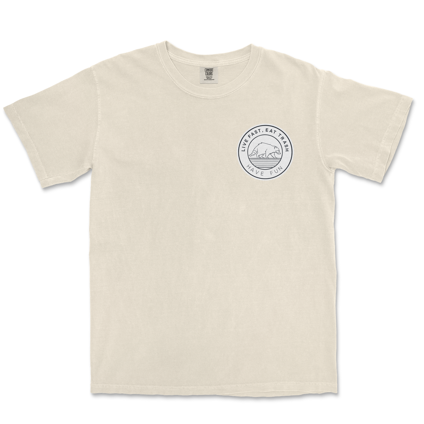 Comfort Colors T-Shirt Raccoon Logo in Ivory