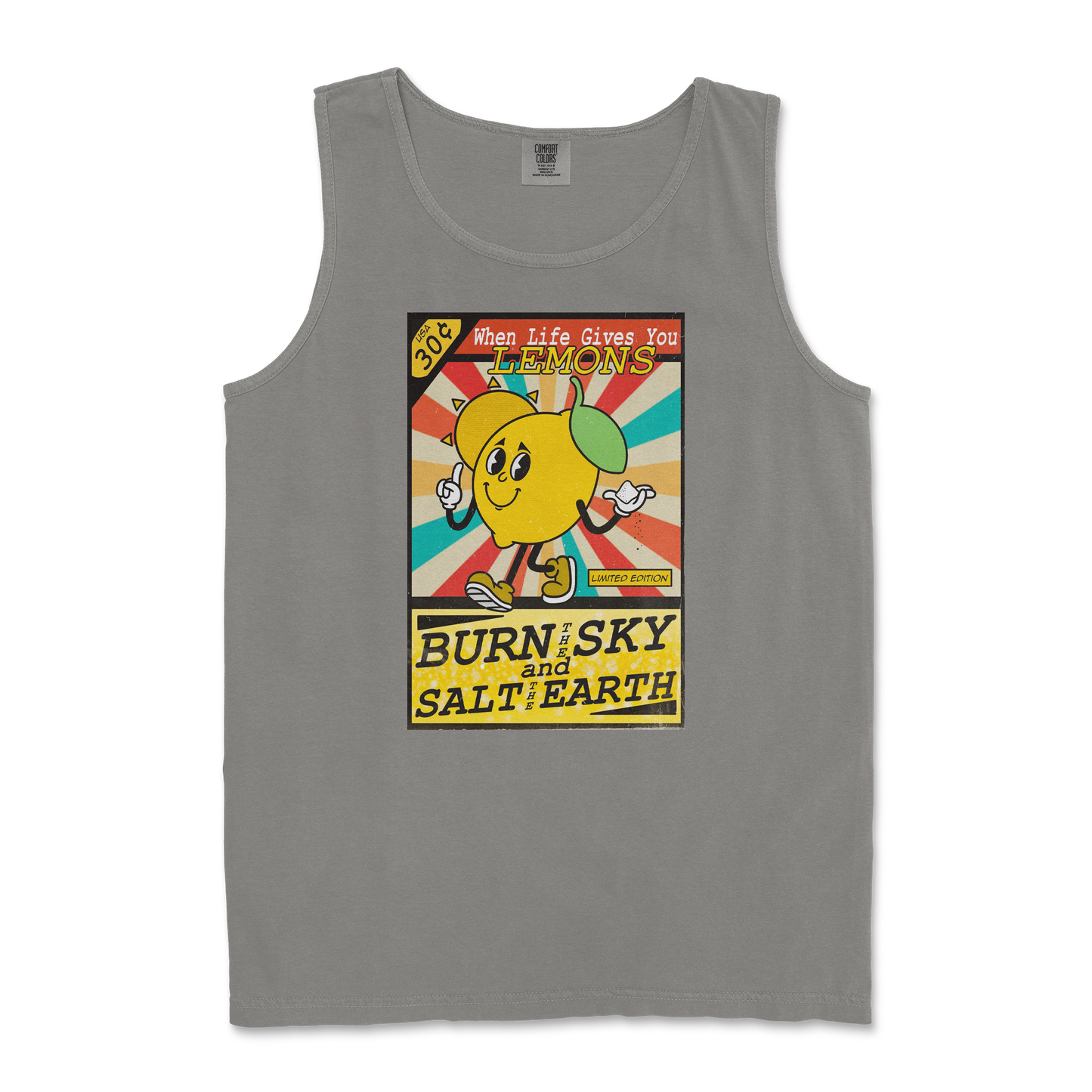 Comfort Colors Tank Top Life Gives You Lemons in Grey