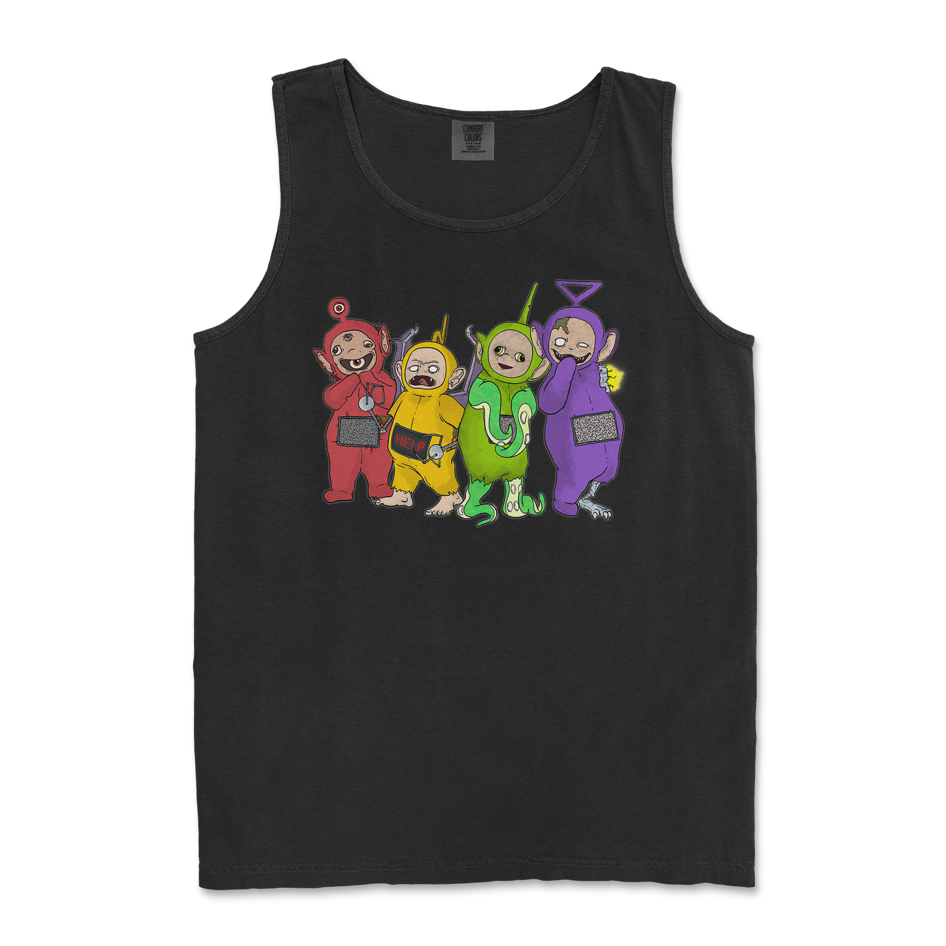 Comfort Colors Tank Top Telatubbies in Black