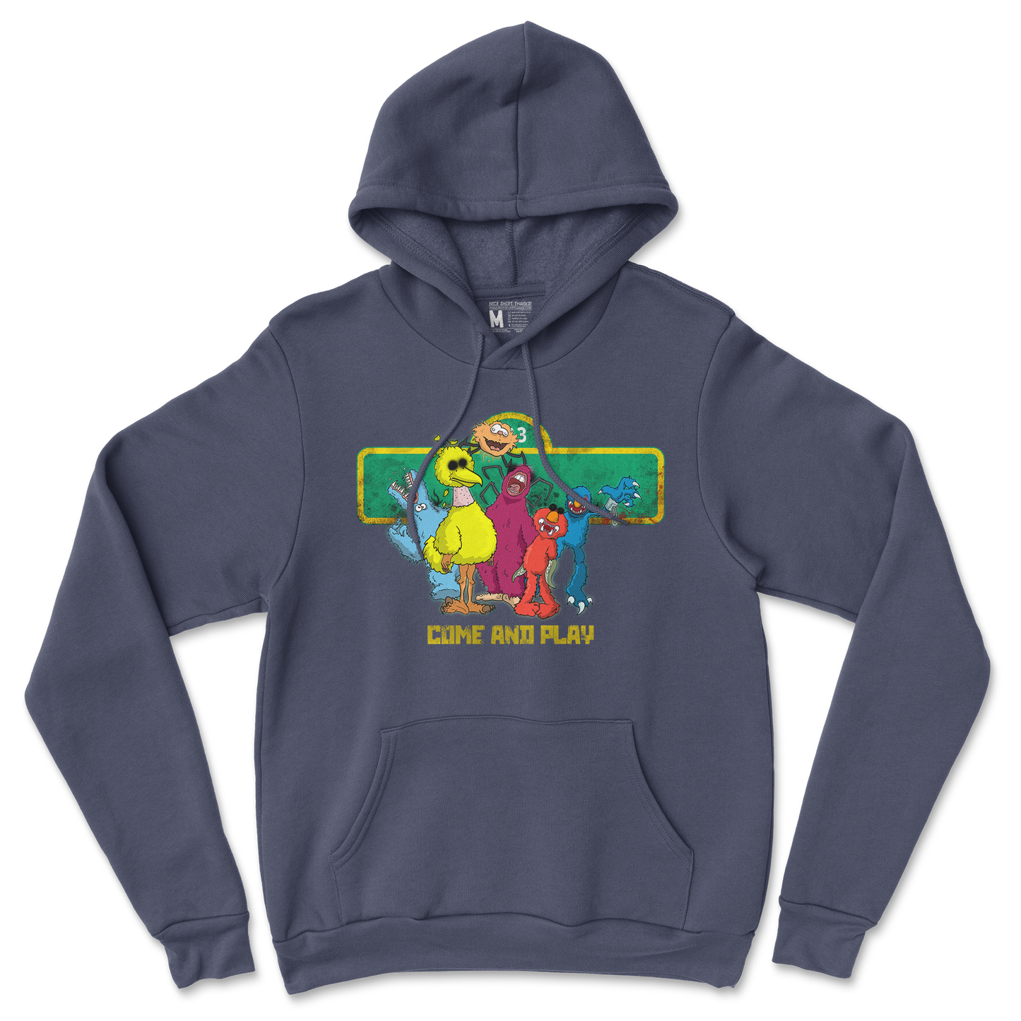 Gildan SoftStyle Hoodie Cursed Sesame Street in Navy