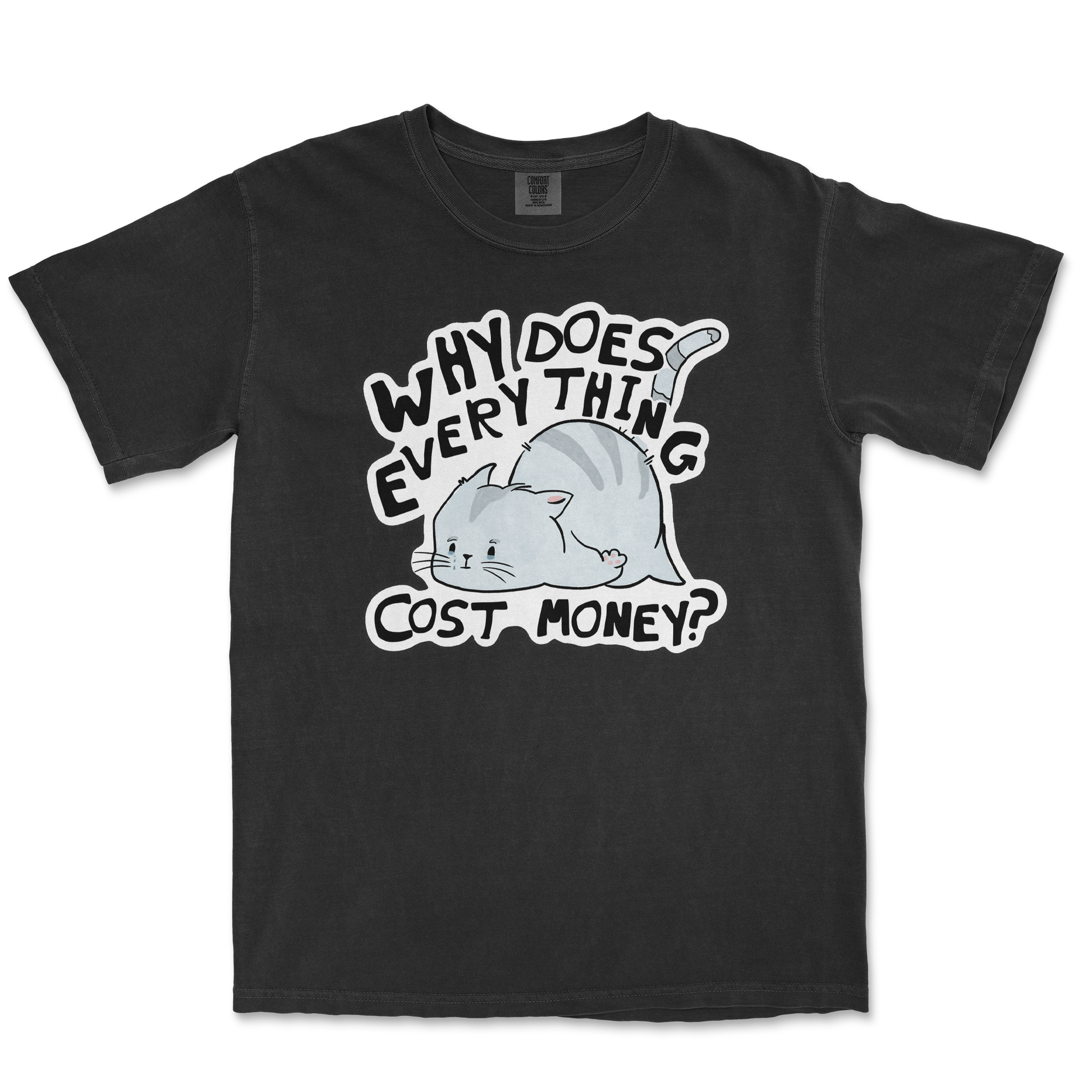 Comfort Colors T-Shirt Broke Cat in Black