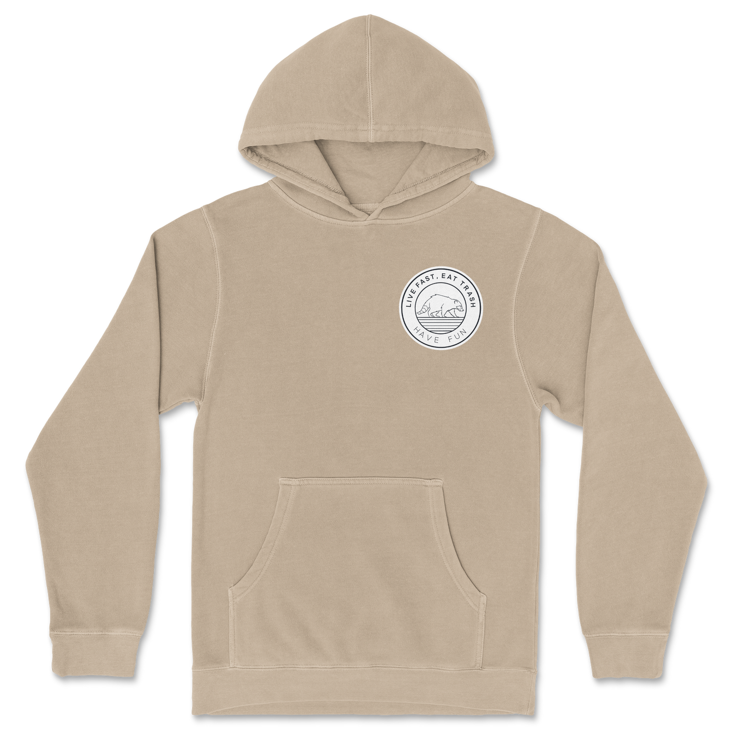 Independent Clothing Co. Hoodie Raccoon Logo in Sandstone