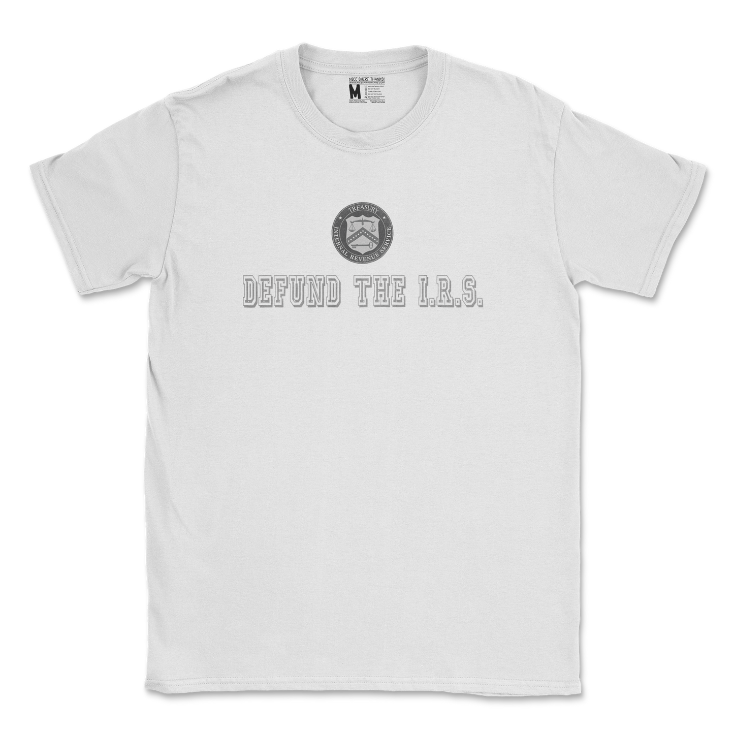 Gildan SoftStyle T-Shirt Defund The I.R.S. in White