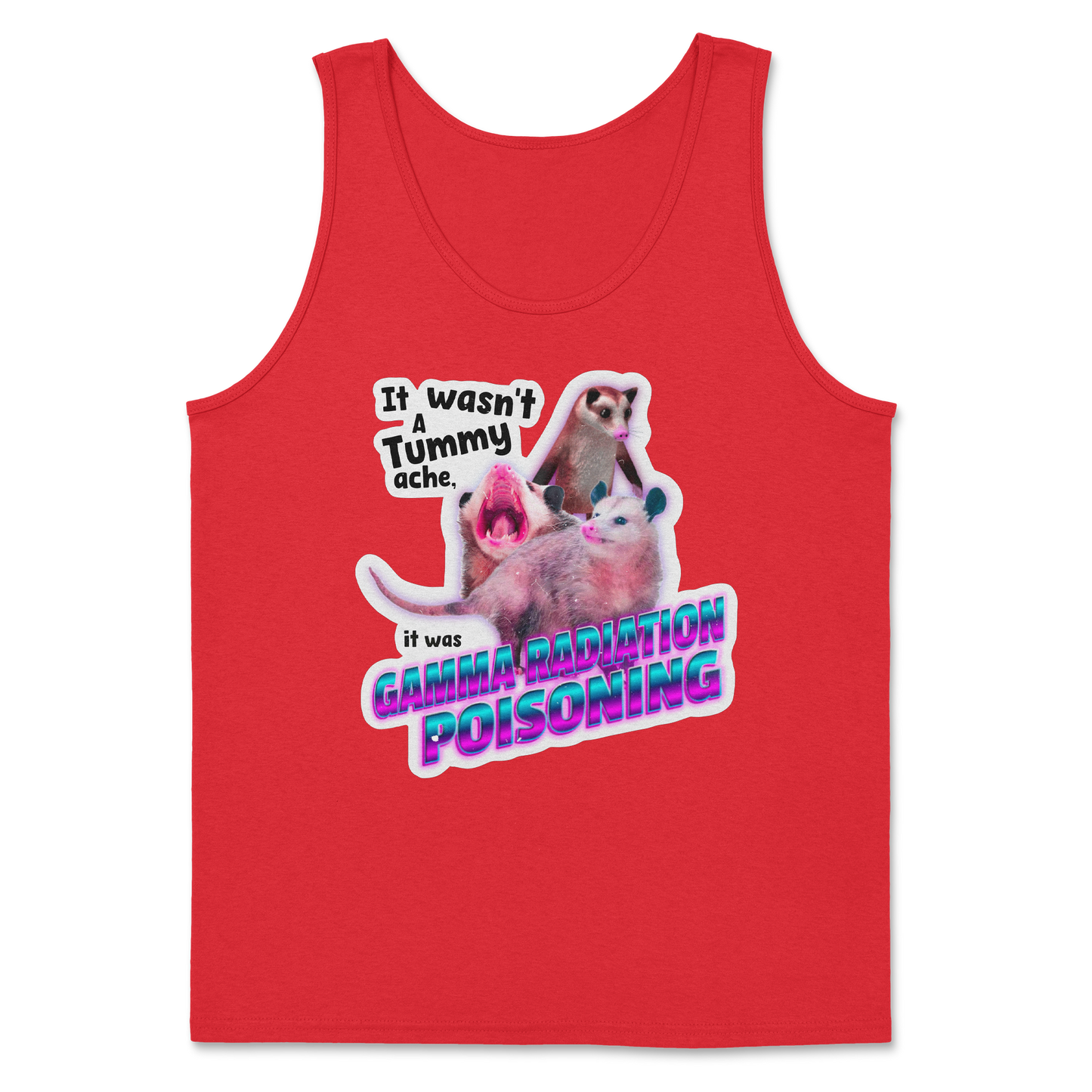 The Nice Shirt Tank Top Possum Radiation in Red