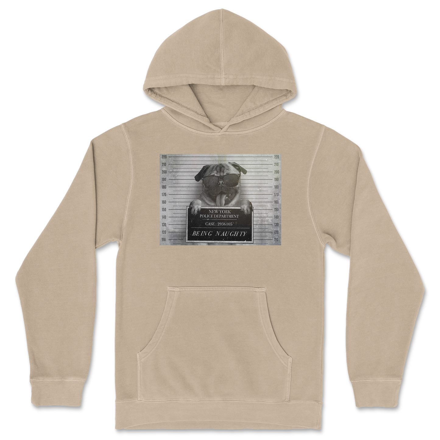 Independent Clothing Co. Hoodie Naughty Pug in Sandstone