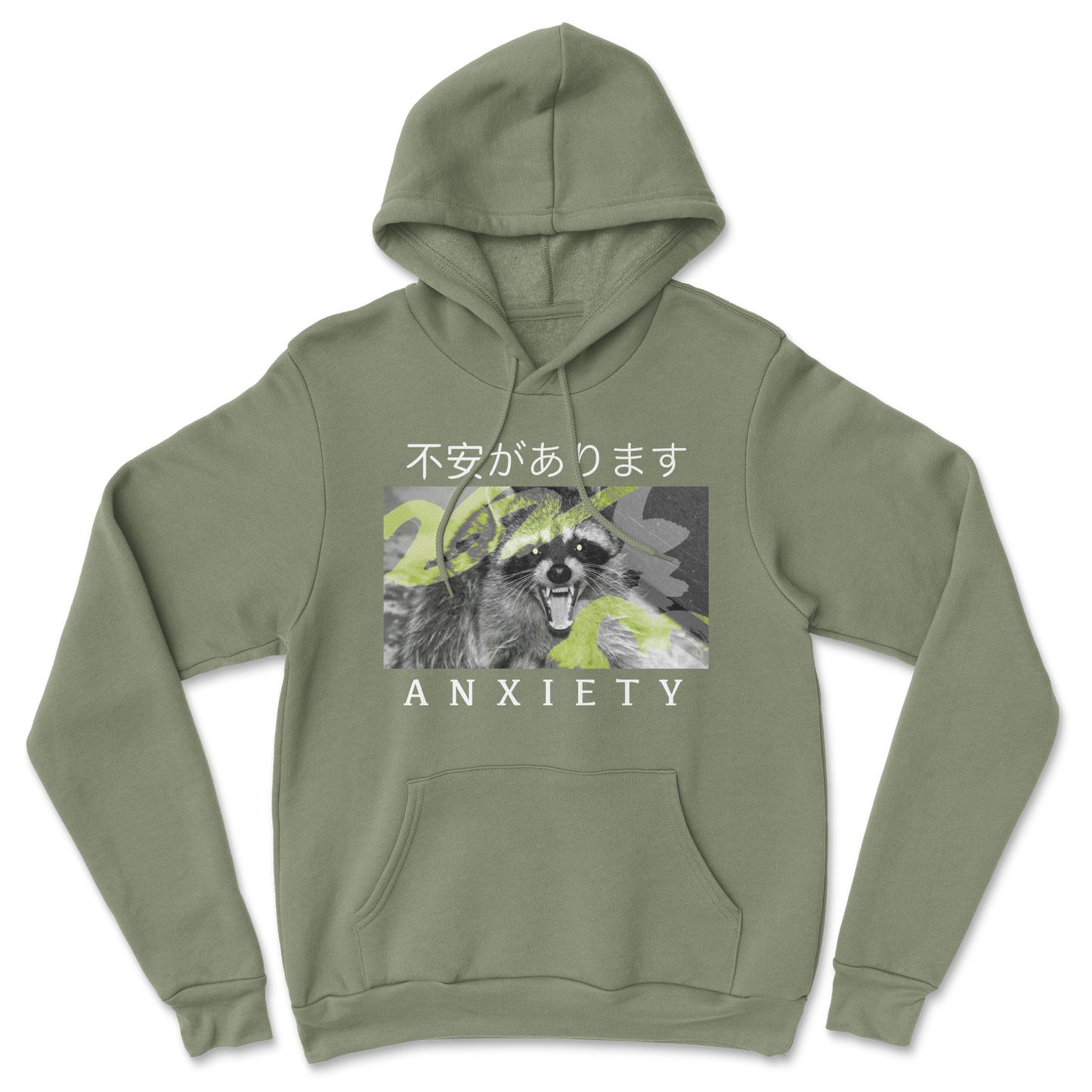 Heavy Blend Hoodie Anxiety in Military Green
