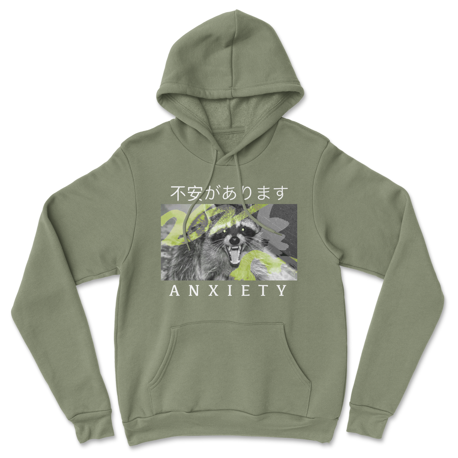 Heavy Blend Hoodie Anxiety in Military Green
