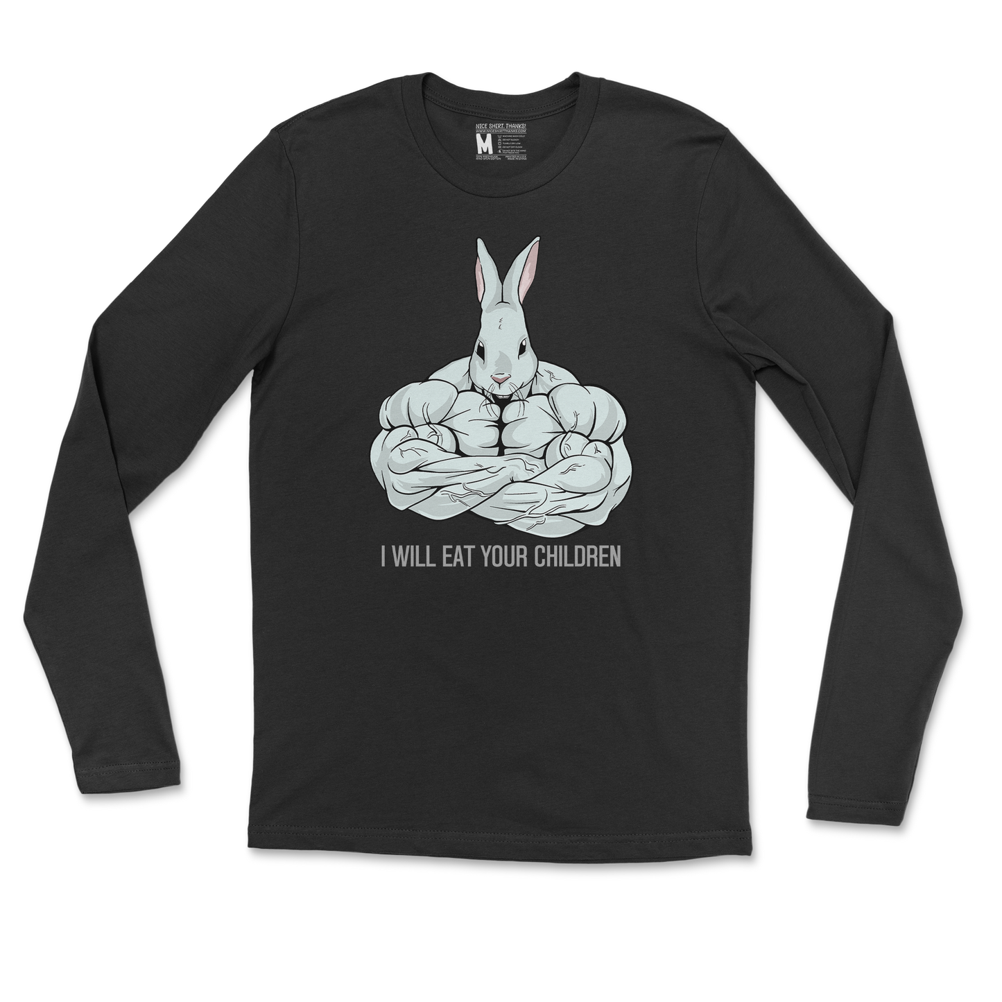 Gildan SoftStyle Long Sleeve Scary Rabbit in Black