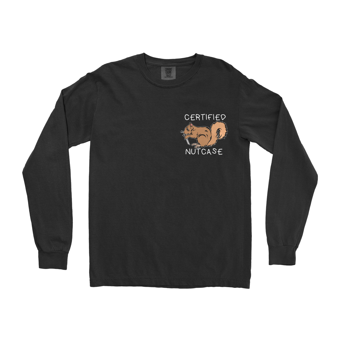 Comfort Colors Long Sleeve Nutcase in Black