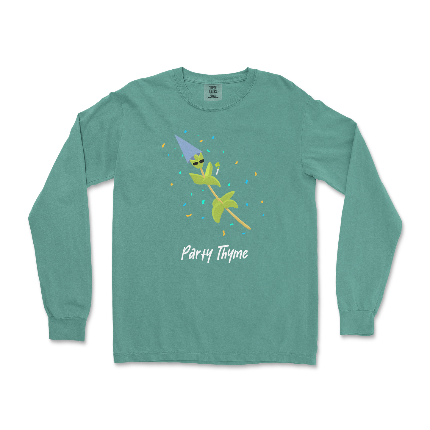 Comfort Colors Long Sleeve Party Thyme in LightGreen