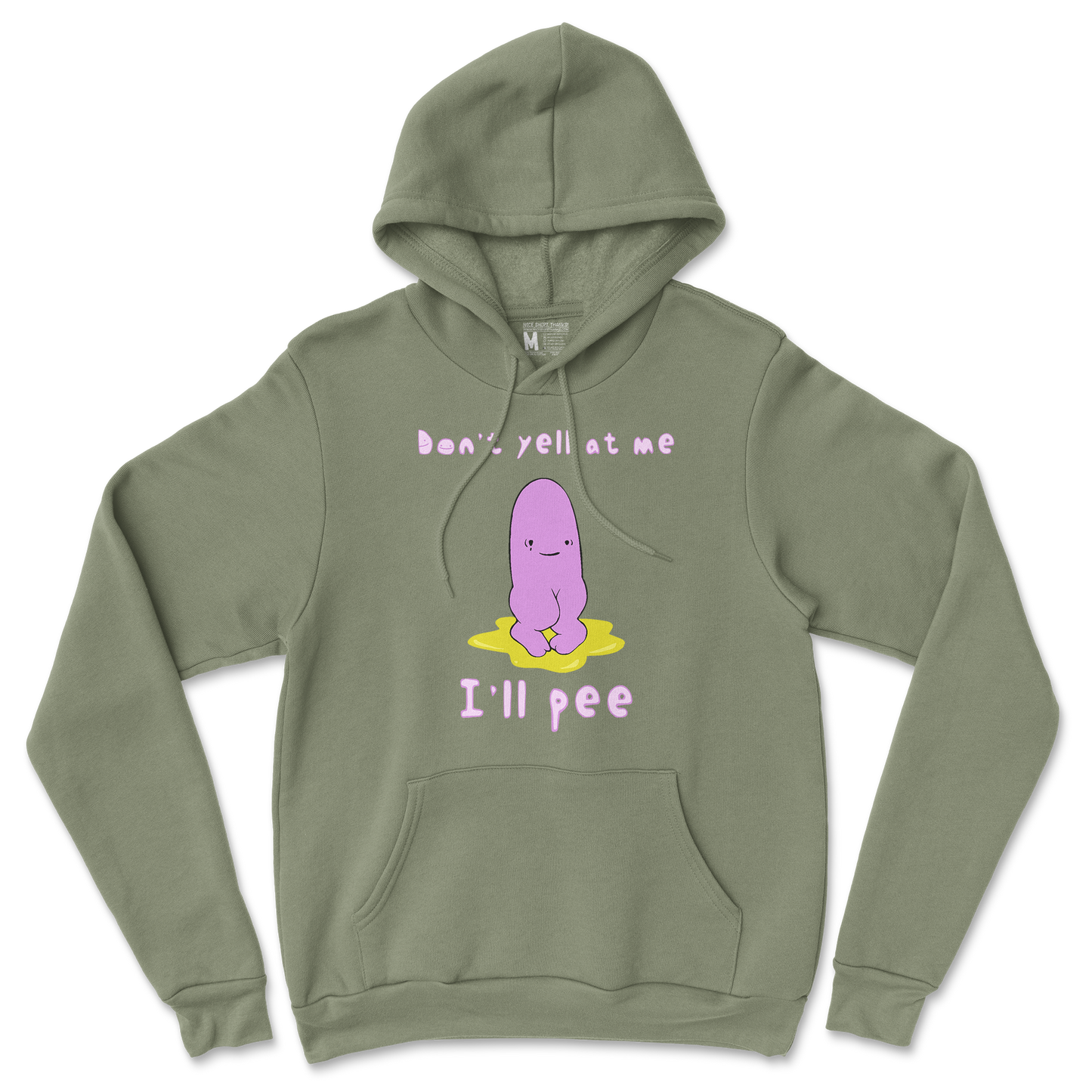Gildan SoftStyle Hoodie Dont Yell 2 in Military Green