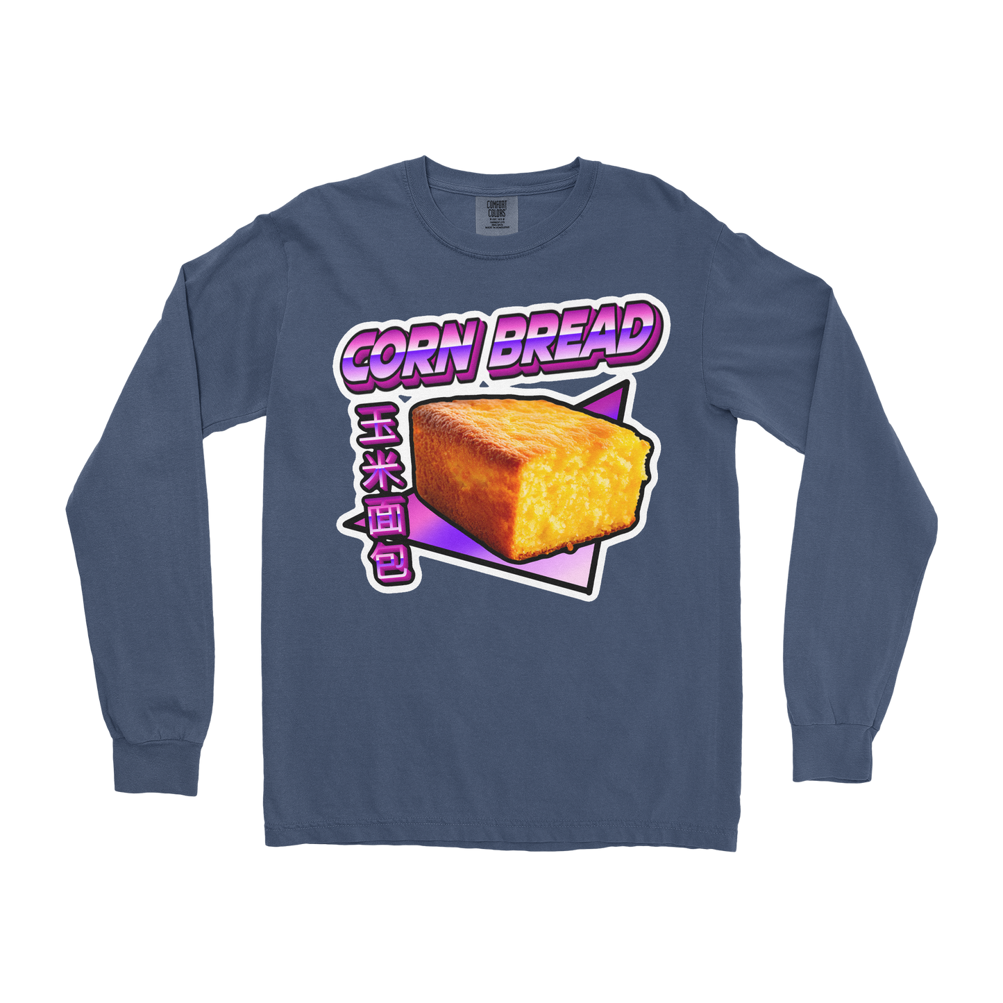 Comfort Colors Long Sleeve Corn Bread in Midnight