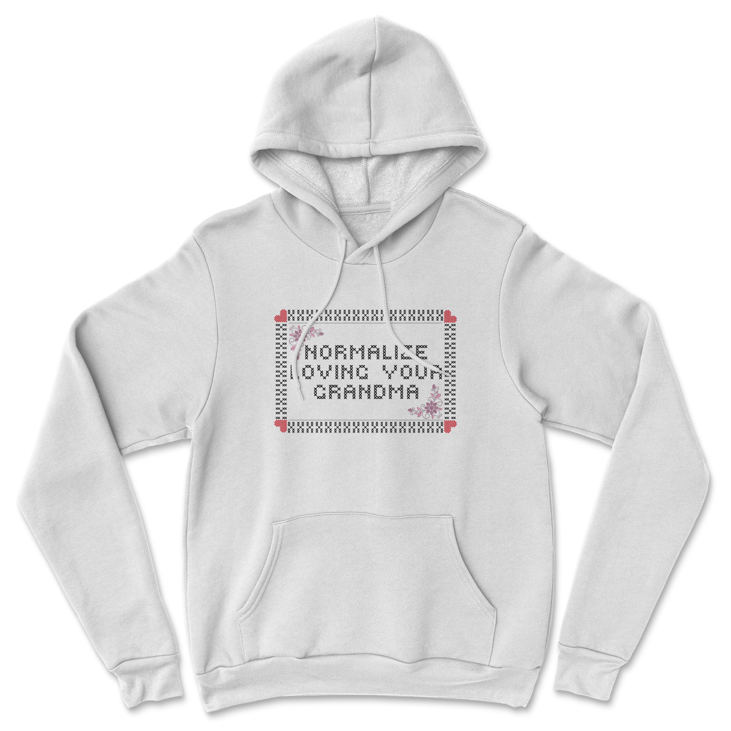 Heavy Blend Hoodie Cross Stitch in White