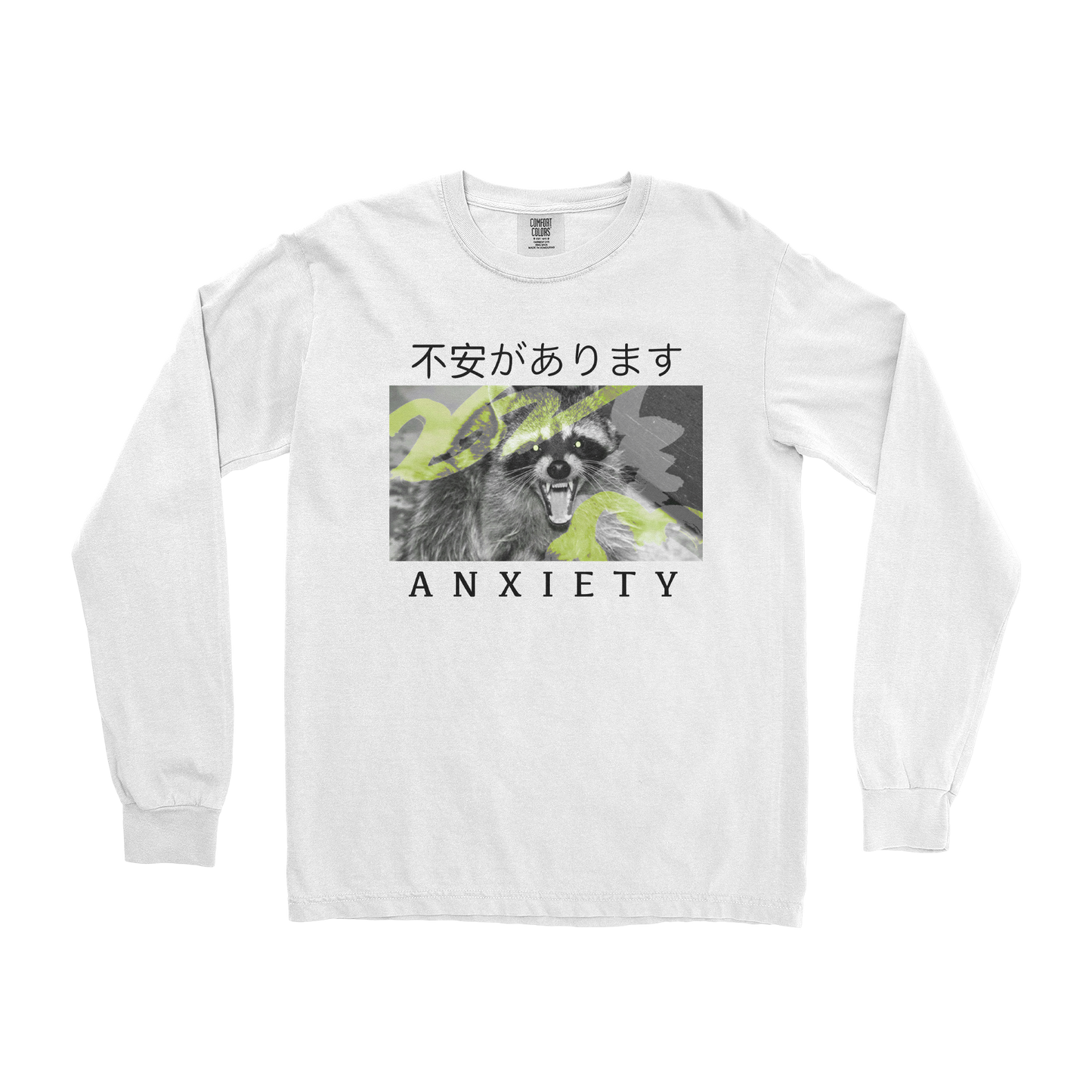 Comfort Colors Long Sleeve Anxiety in White