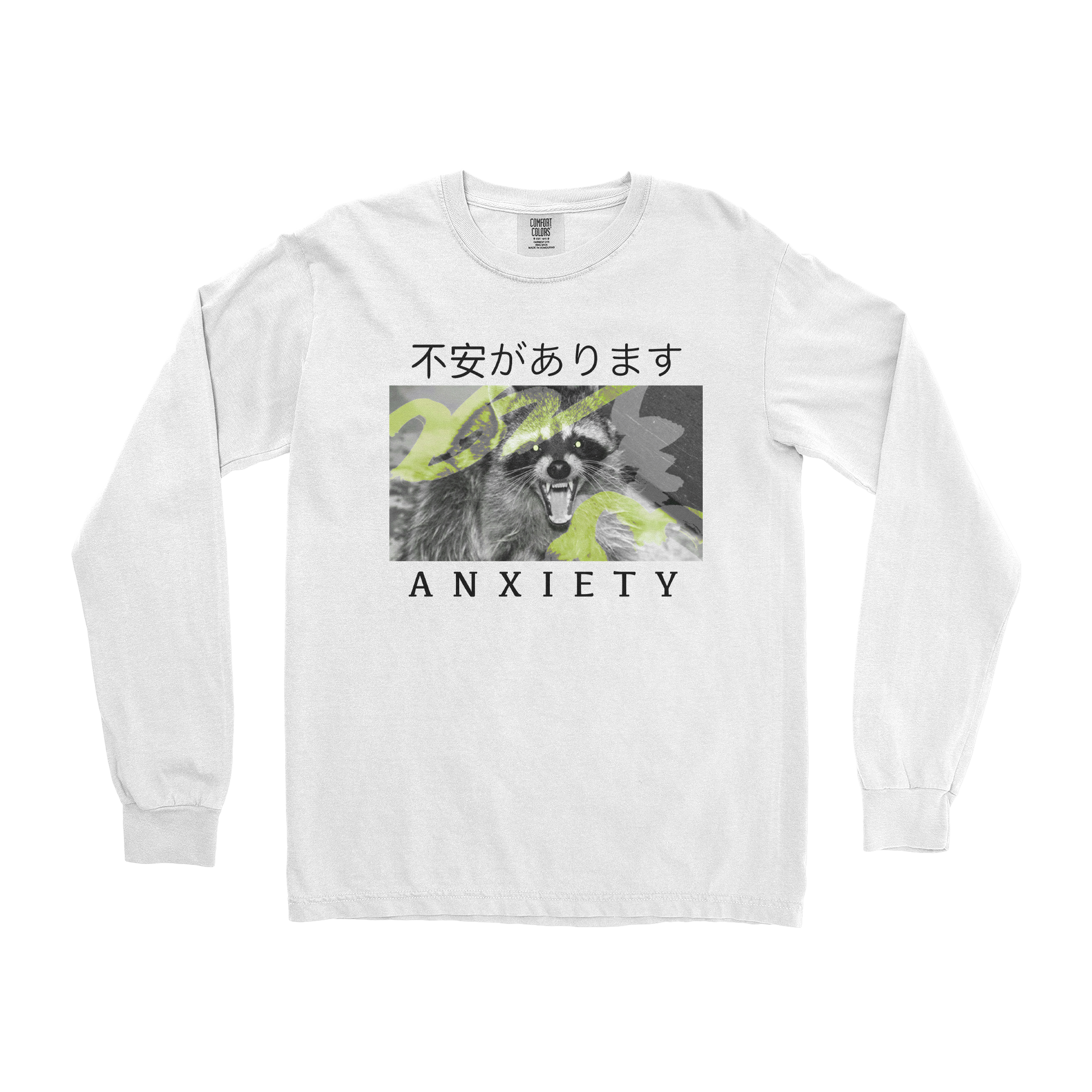 Comfort Colors Long Sleeve Anxiety in White