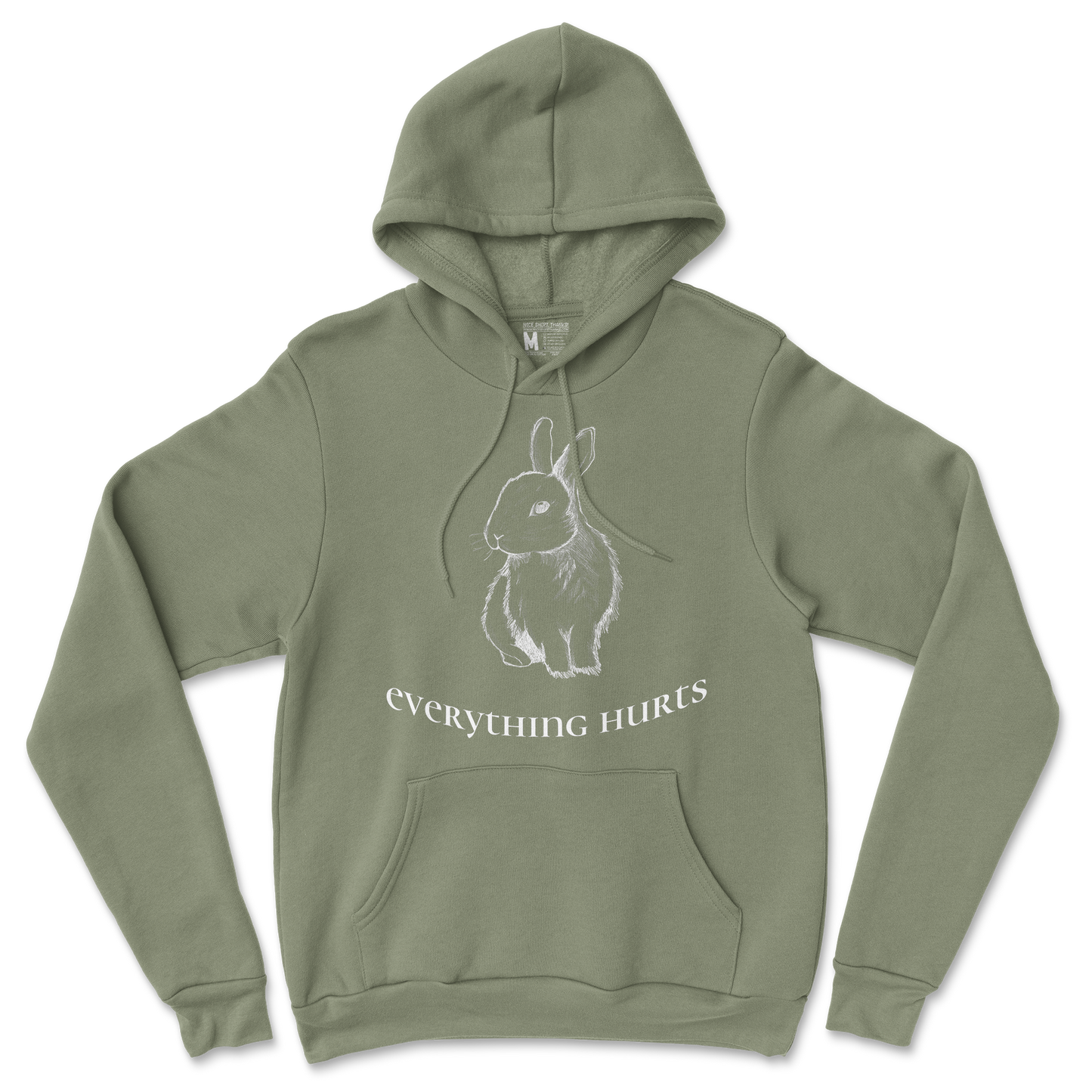 Gildan SoftStyle Hoodie Everything Hurts in Military Green