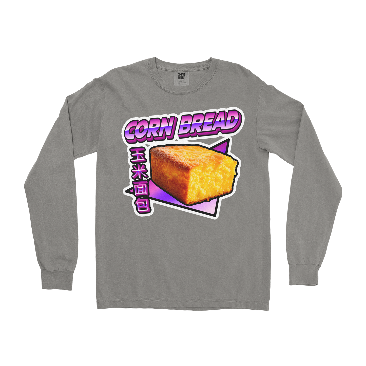Comfort Colors Long Sleeve Corn Bread in Grey