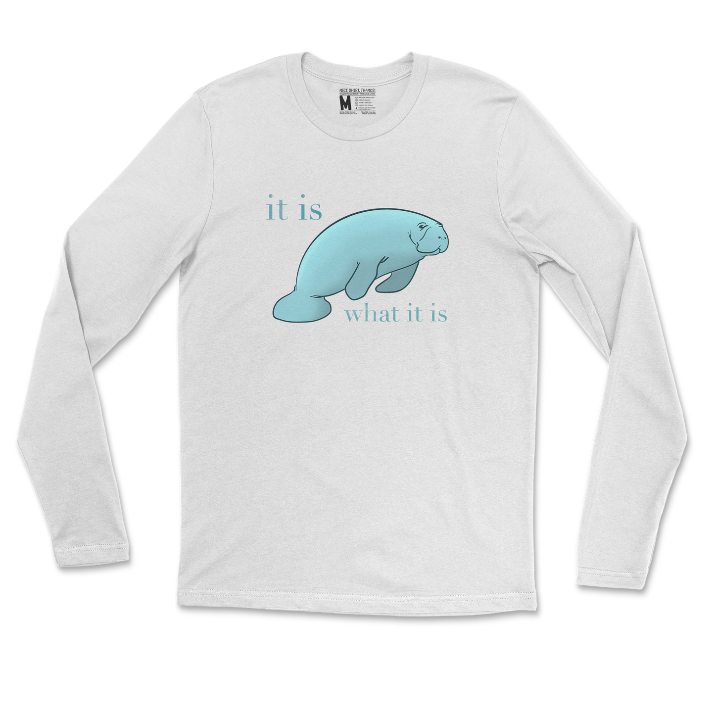 Gildan SoftStyle Long Sleeve Manatee in White