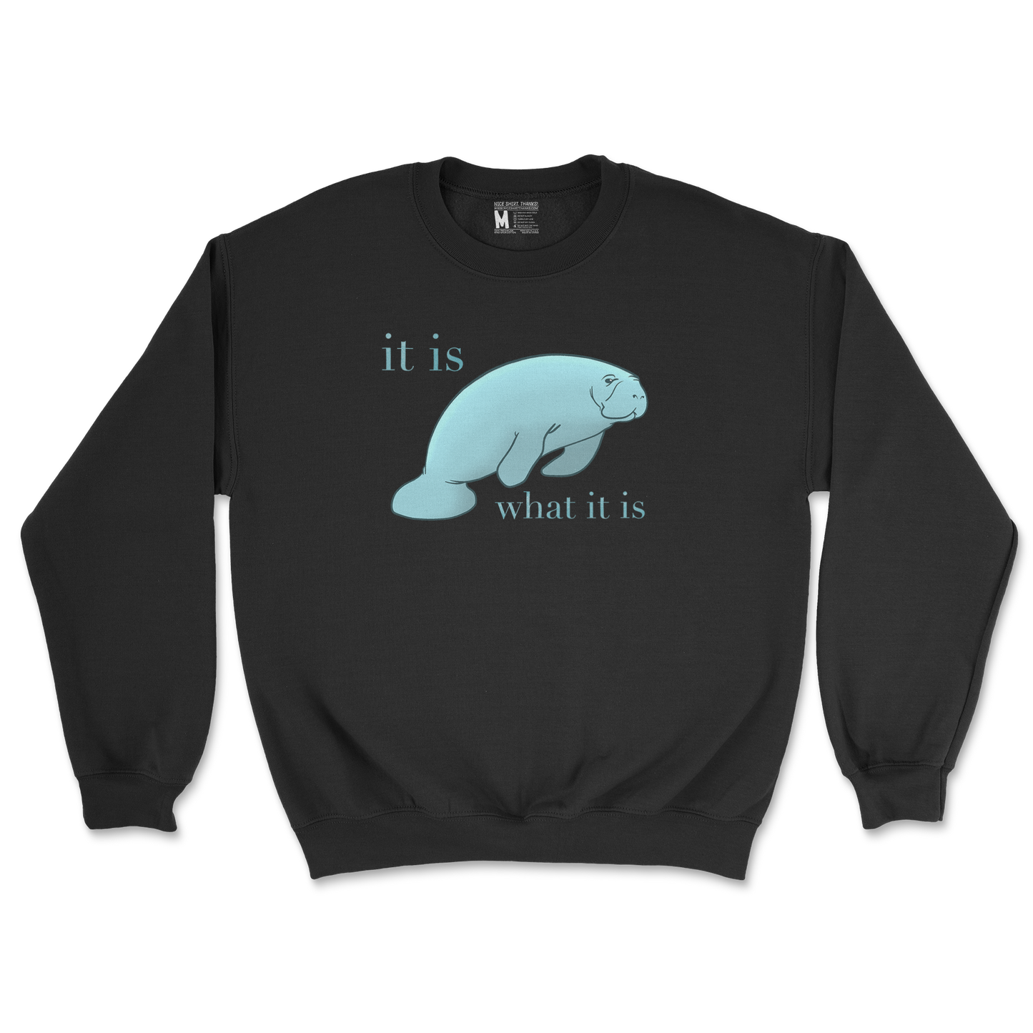 Gildan SoftStyle Crew Neck Manatee in Black